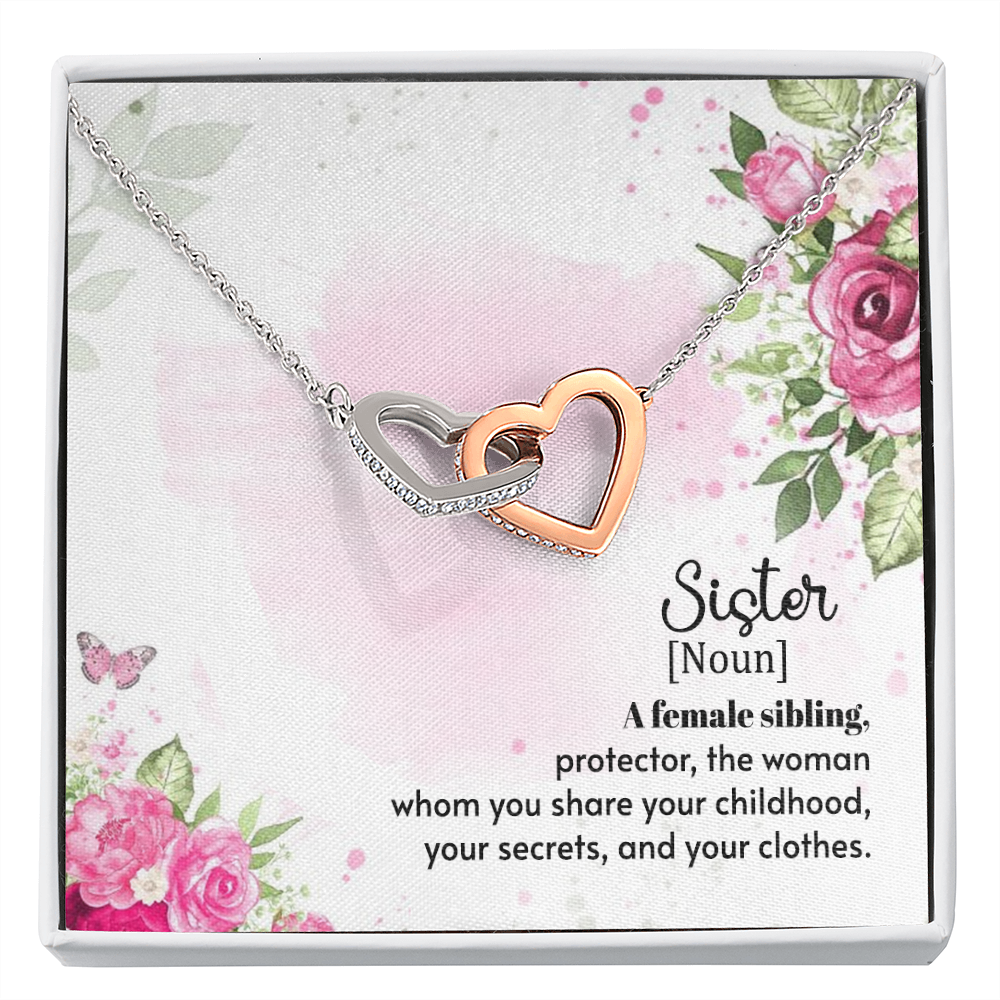 To My Sister A Female Sibling Inseparable Necklace-Express Your Love Gifts