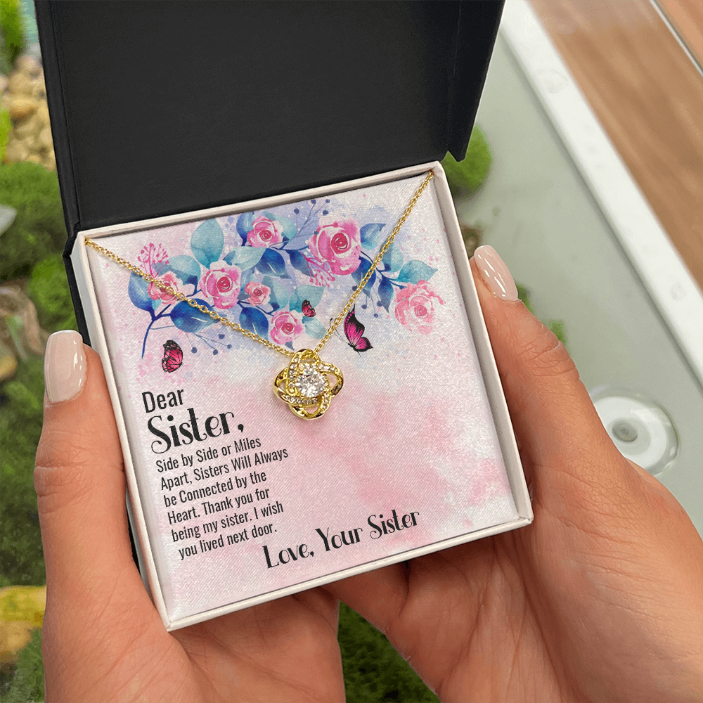 To My Sister Side by Side Infinity Knot Necklace Message Card-Express Your Love Gifts