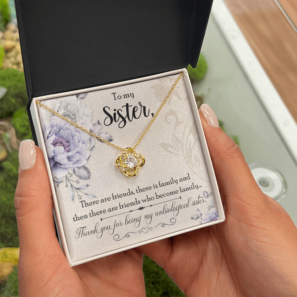To My Sister Thank You For Being My Unbiological Sister Infinity Knot Necklace Message Card-Express Your Love Gifts