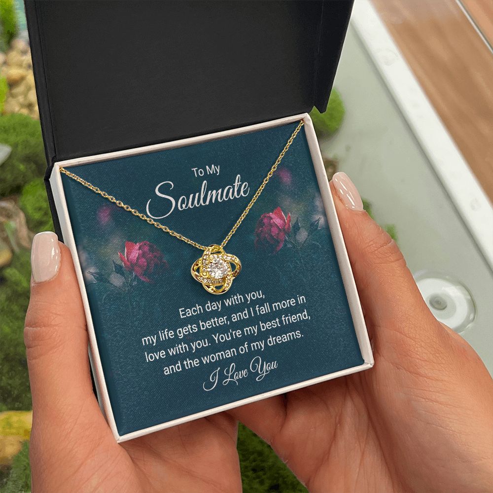 To My Soulmate Each Day With You Infinity Knot Necklace Message Card-Express Your Love Gifts