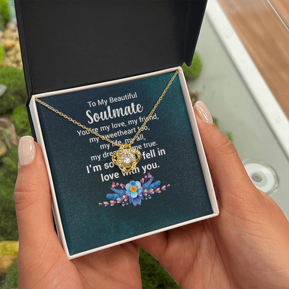 To My Soulmate You're My Love Infinity Knot Necklace Message Card-Express Your Love Gifts