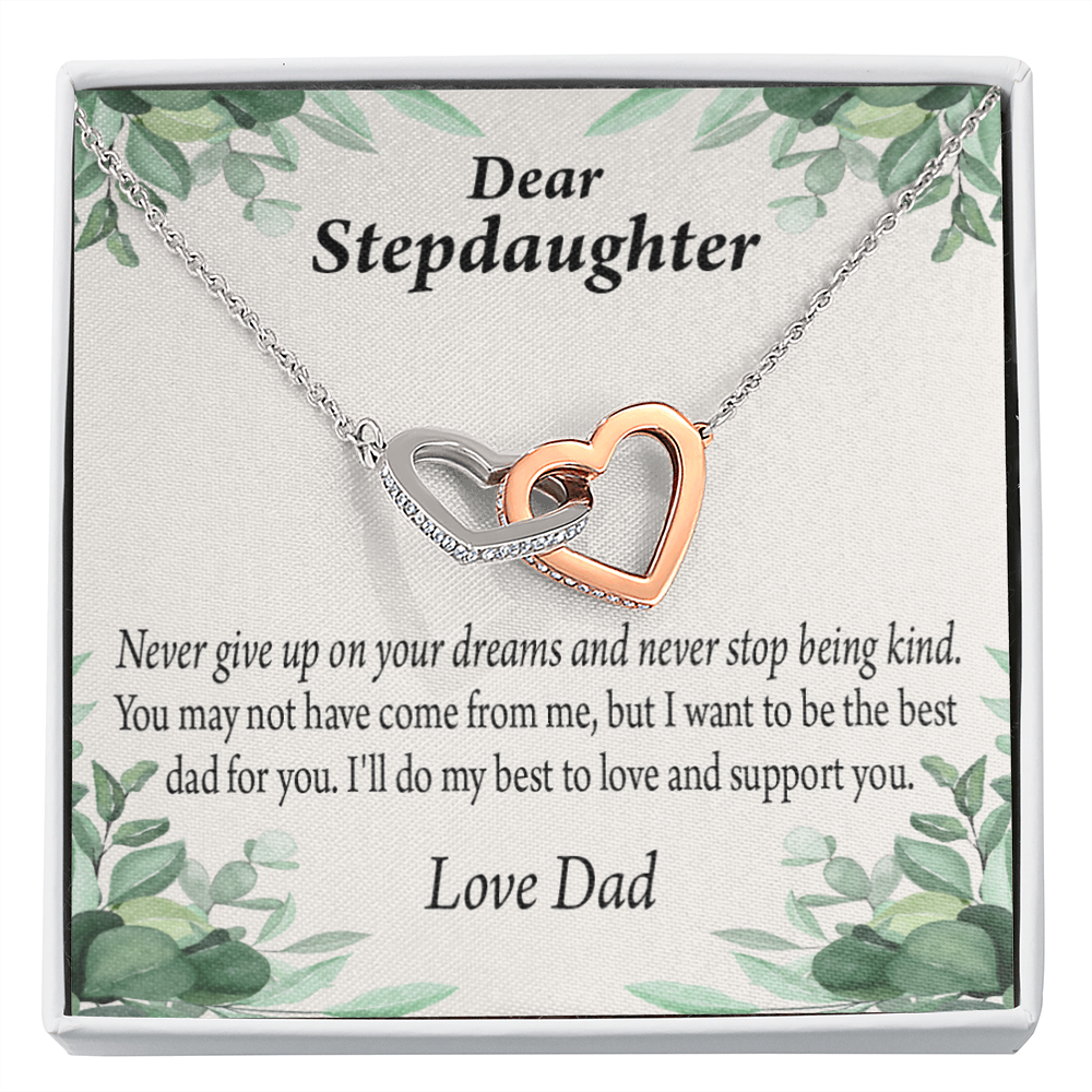 To My Stepdaughter Keep Your Dreams Alive From Dad Inseparable Necklace-Express Your Love Gifts