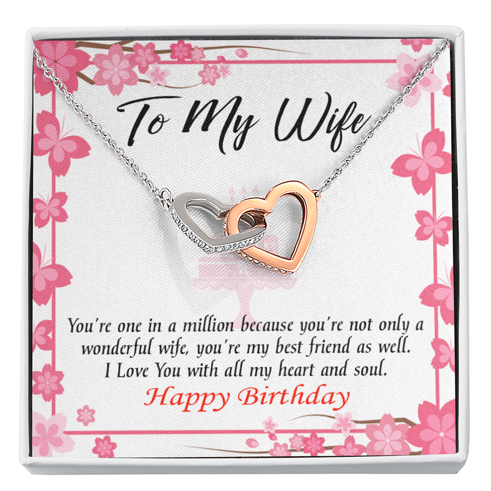 To My Wife Birthday Message Wonderful Best Friend Wife Inseparable Necklace-Express Your Love Gifts