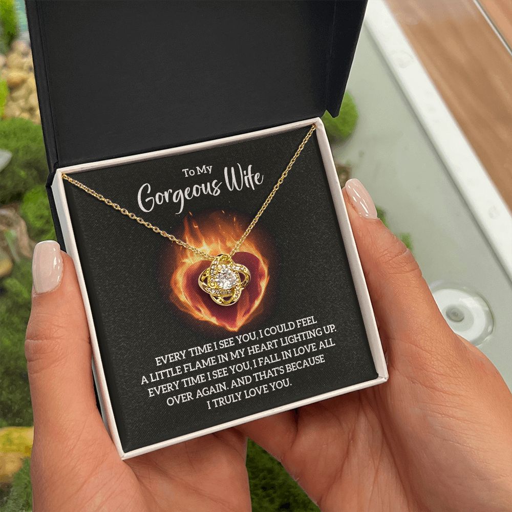 To My Wife Every Time I See You Infinity Knot Necklace Message Card-Express Your Love Gifts