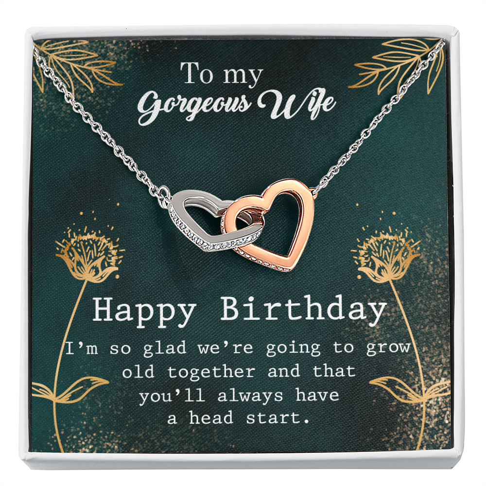 To My Wife Grow Old Together Birthday Message Inseparable Necklace-Express Your Love Gifts