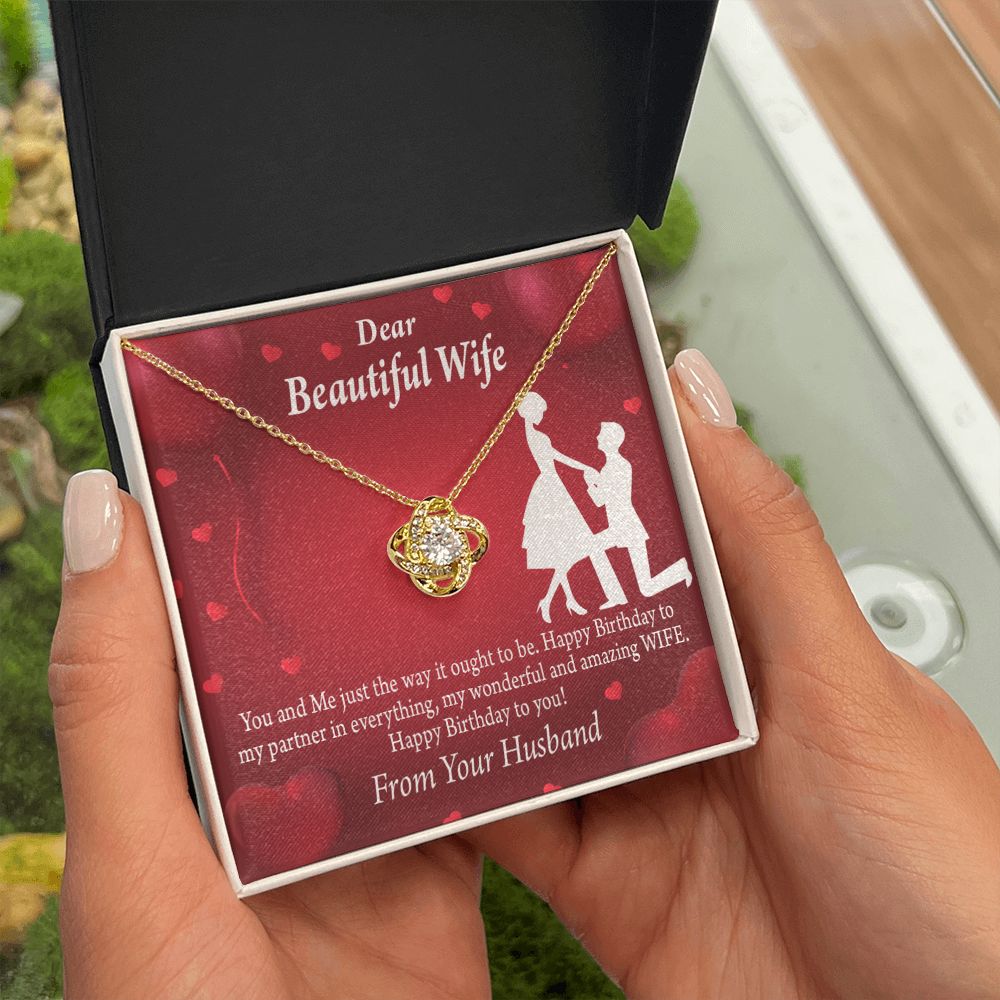 To My Wife Happy Birthday Infinity Knot Necklace Message Card-Express Your Love Gifts