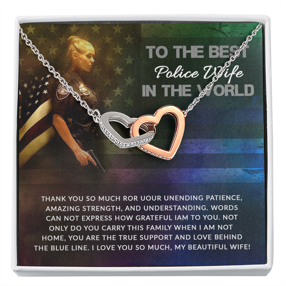 To My Wife Unending Patience Police Wife Inseparable Necklace-Express Your Love Gifts