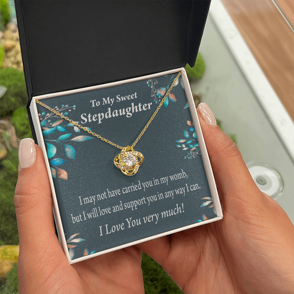 To Stepdaughter Love & Support Infinity Knot Necklace Message Card-Express Your Love Gifts