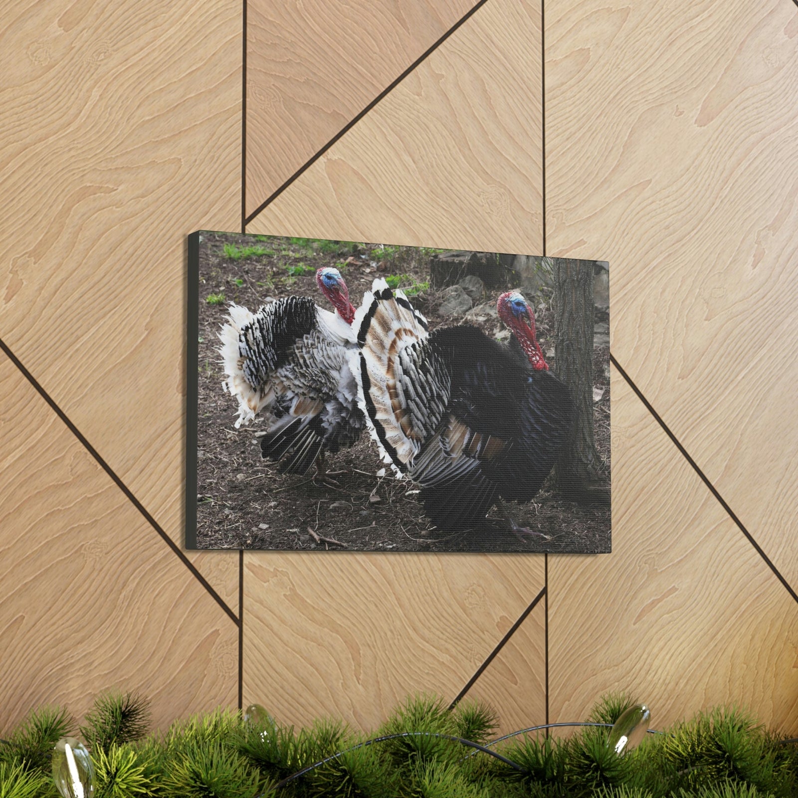 Scripture Walls Turkey Couple Turkey Couple Print Animal Wall Art Wildlife Canvas Prints Wall Art Ready to Hang Unframed-Express Your Love Gifts