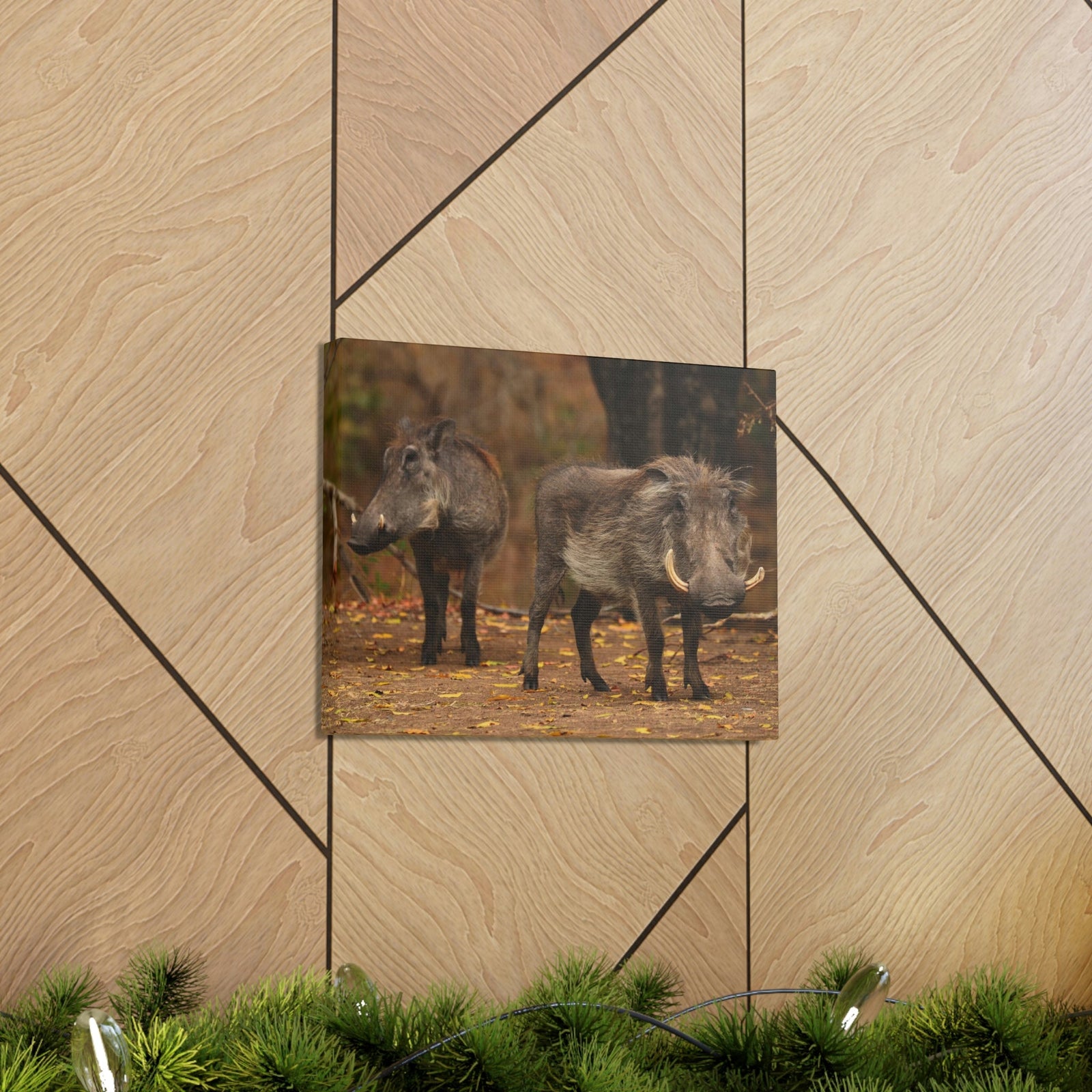 Scripture Walls Warthog Couple Warthog Couple Print Animal Wall Art Wildlife Canvas Prints Wall Art Ready to Hang Unframed-Express Your Love Gifts