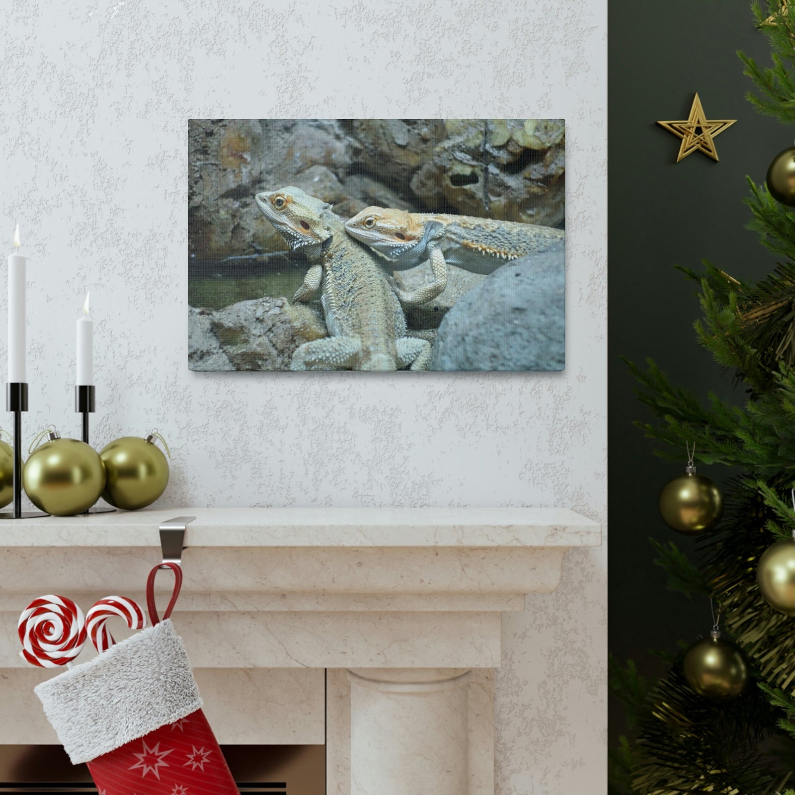 Scripture Walls Water Dragon Couple Water Dragon Couple Print Animal Wall Art Wildlife Canvas Prints Wall Art Ready to Hang Unframed-Express Your Love Gifts