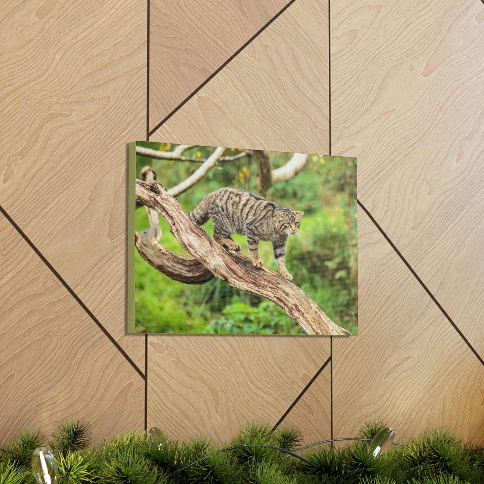 Scripture Walls Wildcat Hunting Wildcat on Hunt Print Animal Wall Art Wildlife Canvas Prints Wall Art Ready to Hang Unframed-Express Your Love Gifts