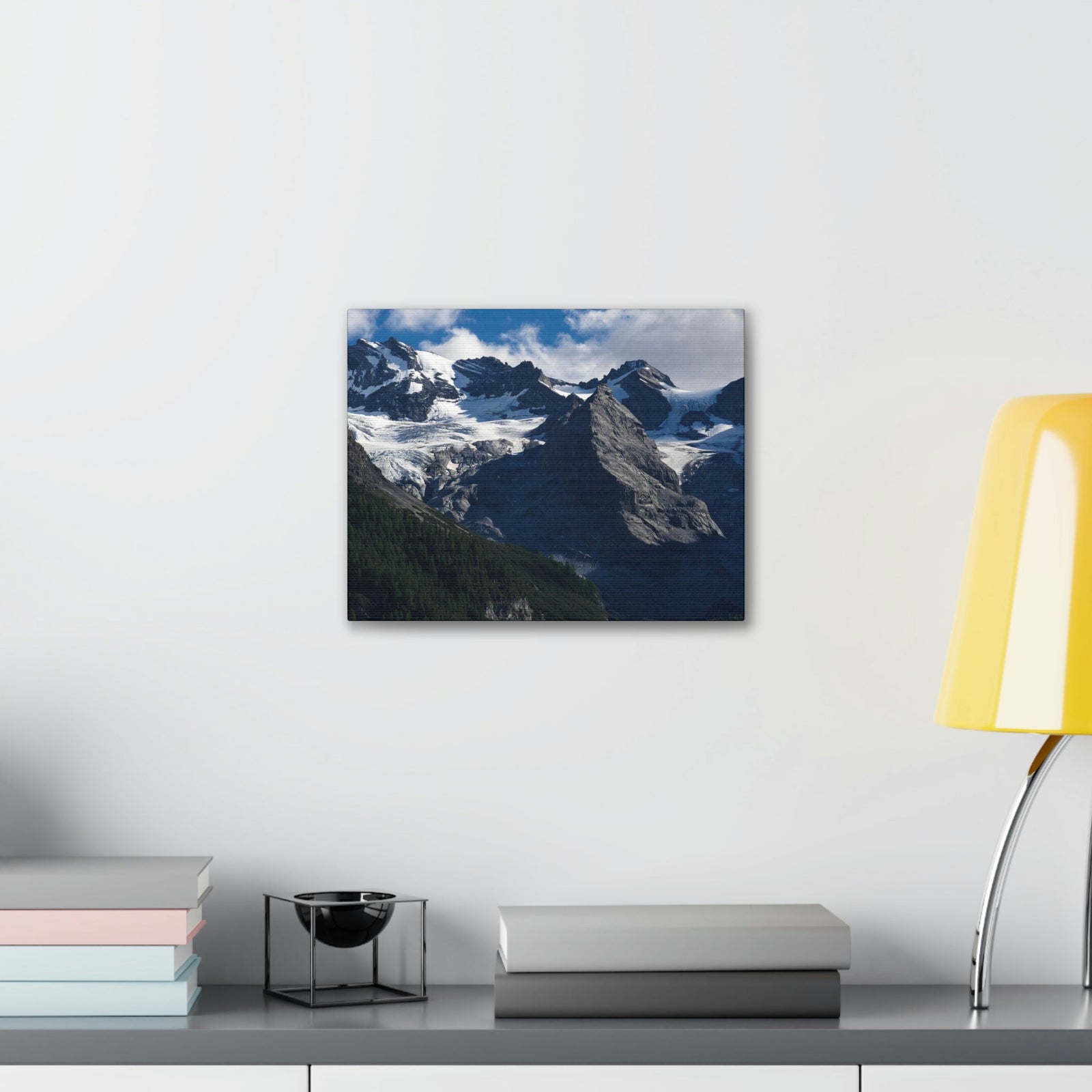 Wondrous Mountains Covered in Snow Scene Beautiful Phenomenal and Amazing Beauty Nature Scene Big Snowy Mountains Wall Art Ready to Hang Unframed-Express Your Love Gifts