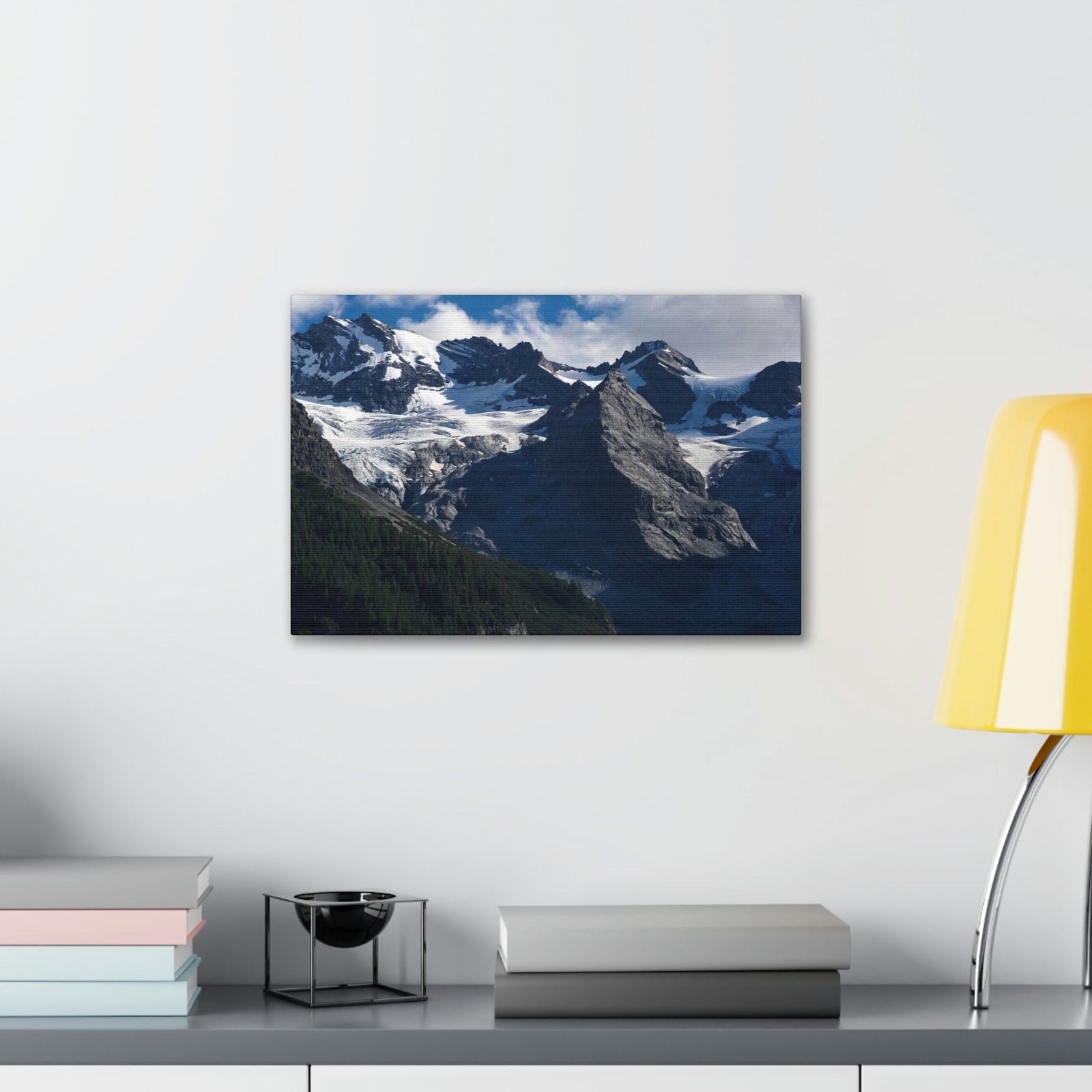 Wondrous Mountains Covered in Snow Scene Beautiful Phenomenal and Amazing Beauty Nature Scene Big Snowy Mountains Wall Art Ready to Hang Unframed-Express Your Love Gifts