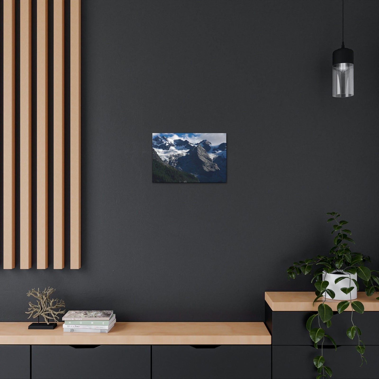 Wondrous Mountains Covered in Snow Scene Beautiful Phenomenal and Amazing Beauty Nature Scene Big Snowy Mountains Wall Art Ready to Hang Unframed-Express Your Love Gifts