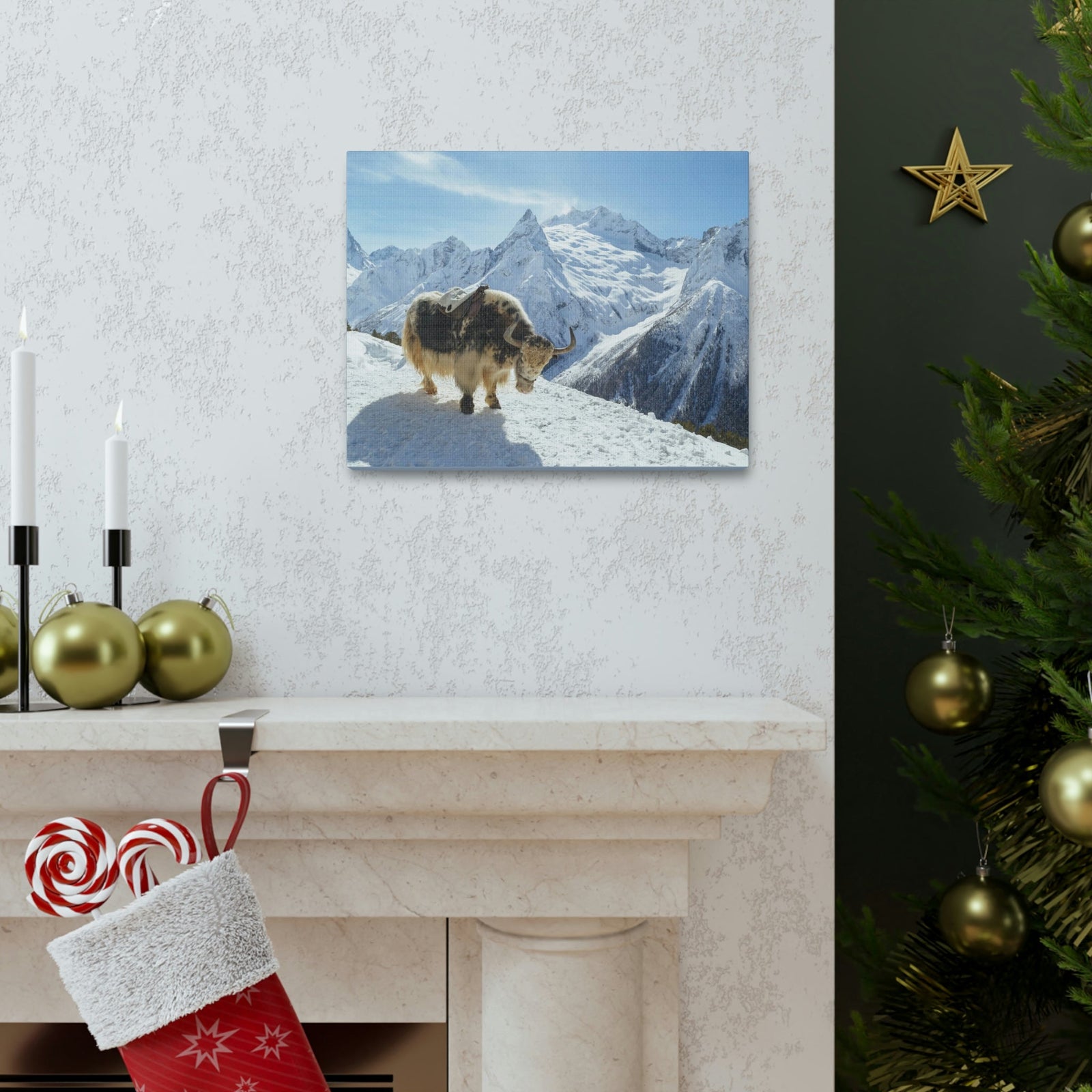 Scripture Walls Yak Hunting Yak on Hunt Print Animal Wall Art Wildlife Canvas Prints Wall Art Ready to Hang Unframed-Express Your Love Gifts