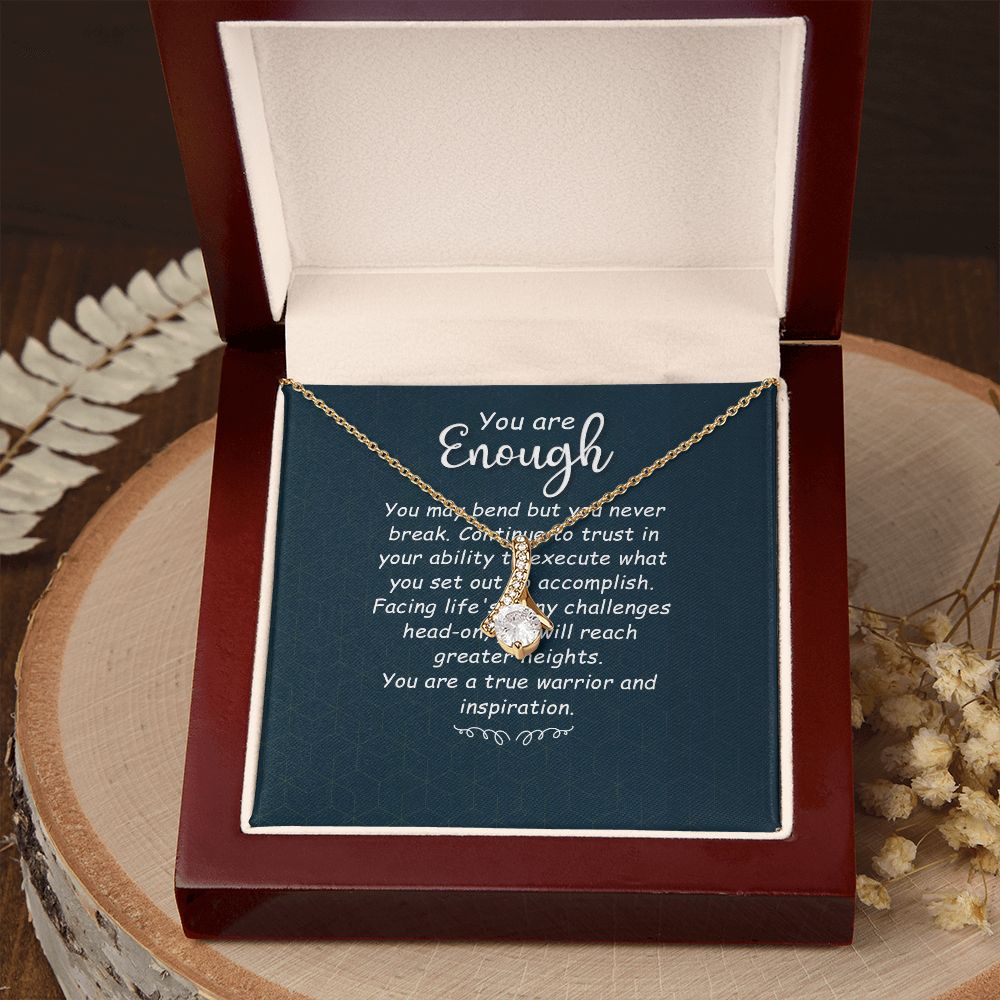You Are Enough You May Bend Alluring Ribbon Necklace Message Card-Express Your Love Gifts