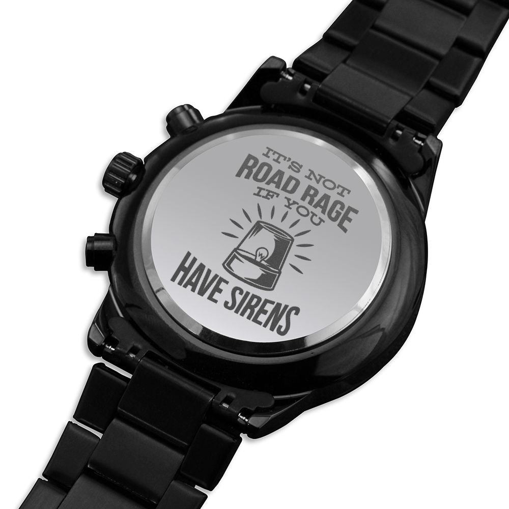 You Have Sirens Engraved Multifunction Policeman Men's Watch Stainless Steel W Copper Dial-Express Your Love Gifts