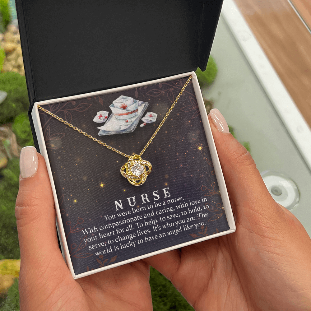 You Were Born to be a Nurse Healthcare Medical Worker Nurse Appreciation Gift Infinity Knot Necklace Message Card-Express Your Love Gifts