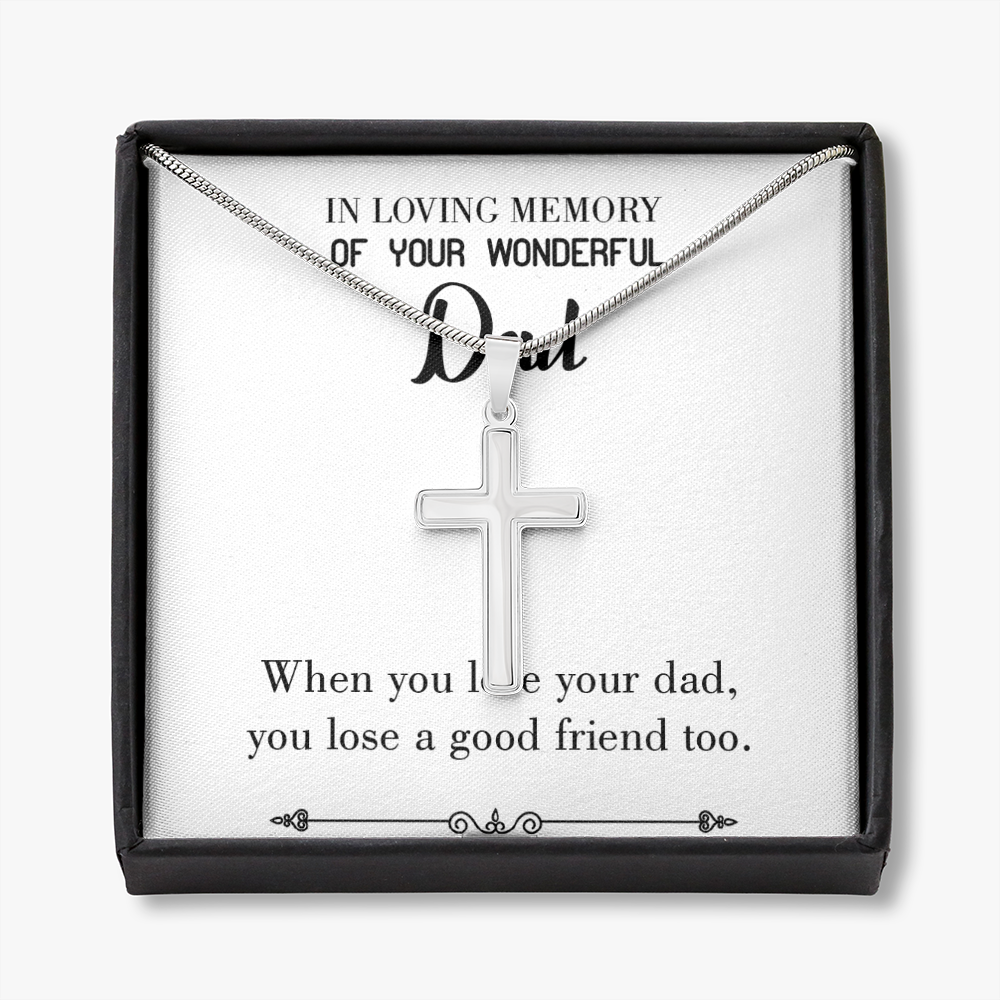 Your Dad Your Friend Dad Memorial Gift Dad Memorial Cross Necklace Sympathy Gift Loss of Father Condolence Message Card-Express Your Love Gifts
