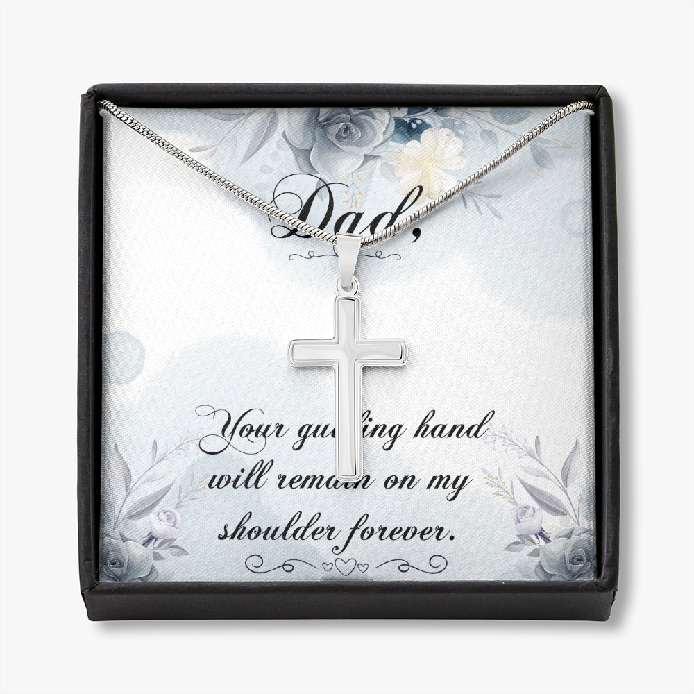 Your Guiding Hand Dad Memorial Gift Dad Memorial Cross Necklace Sympathy Gift Loss of Father Condolence Message Card-Express Your Love Gifts