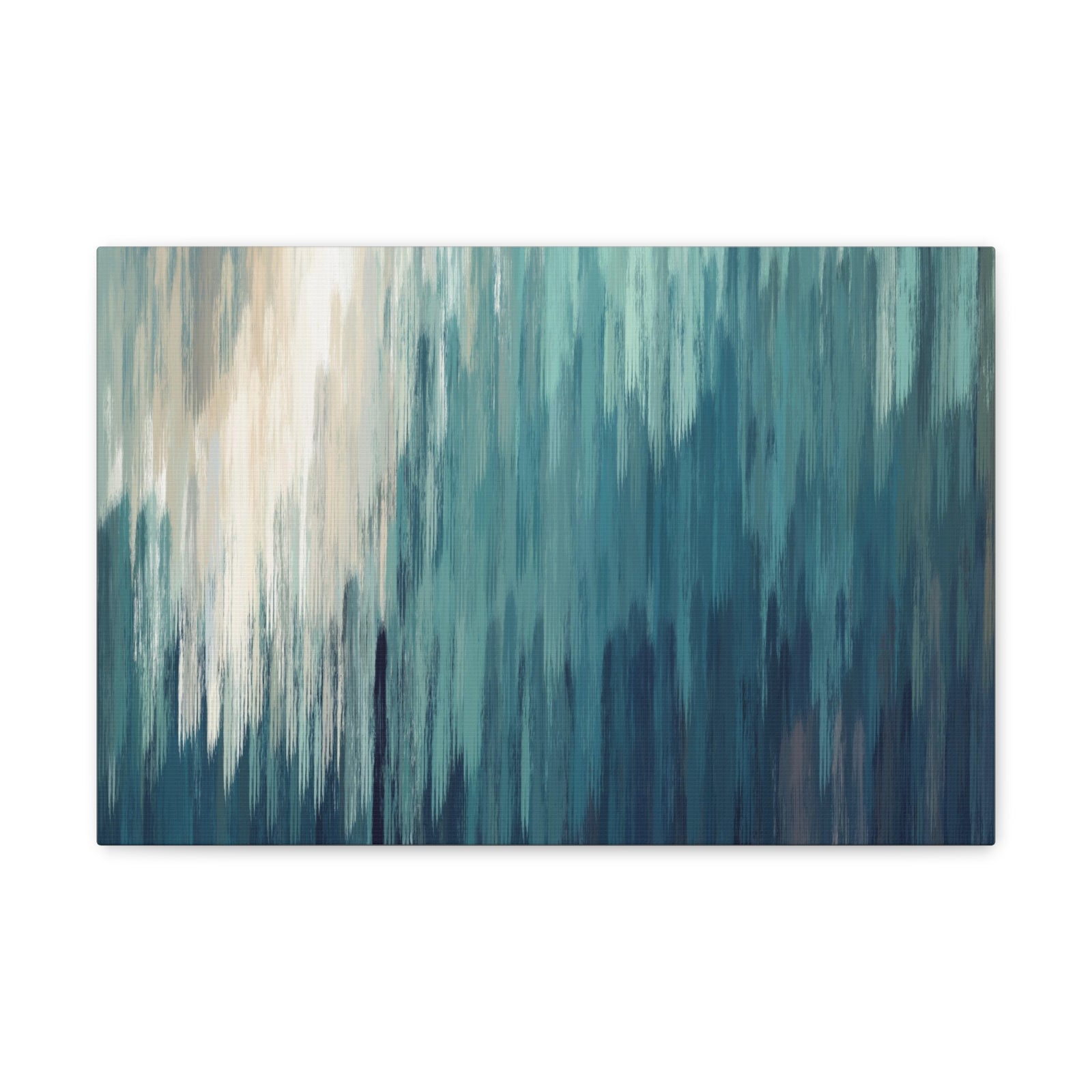 Colorful Oil Painting Blue Rain Abstract Canvas Wall Art for Home Decor Ready-to-Hang-Express Your Love Gifts