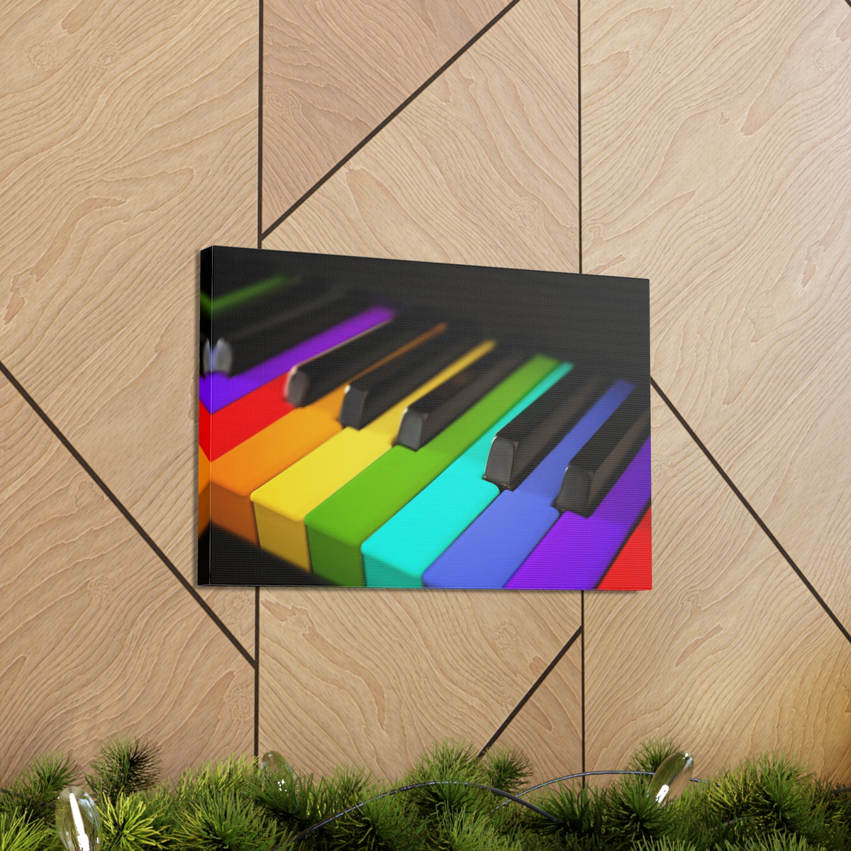 Piano Keys In Rainbow Music Lover's Delight Piano Keyboard Canvas Wall Art for Home Decor Ready-to-Hang-Express Your Love Gifts
