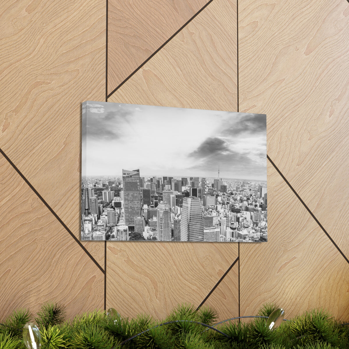 Tokyo Black And White Skyline Canvas Artwork High-Quality Breathtaking Stunning Cityscape for Home Decor Ready to Hang-Express Your Love Gifts