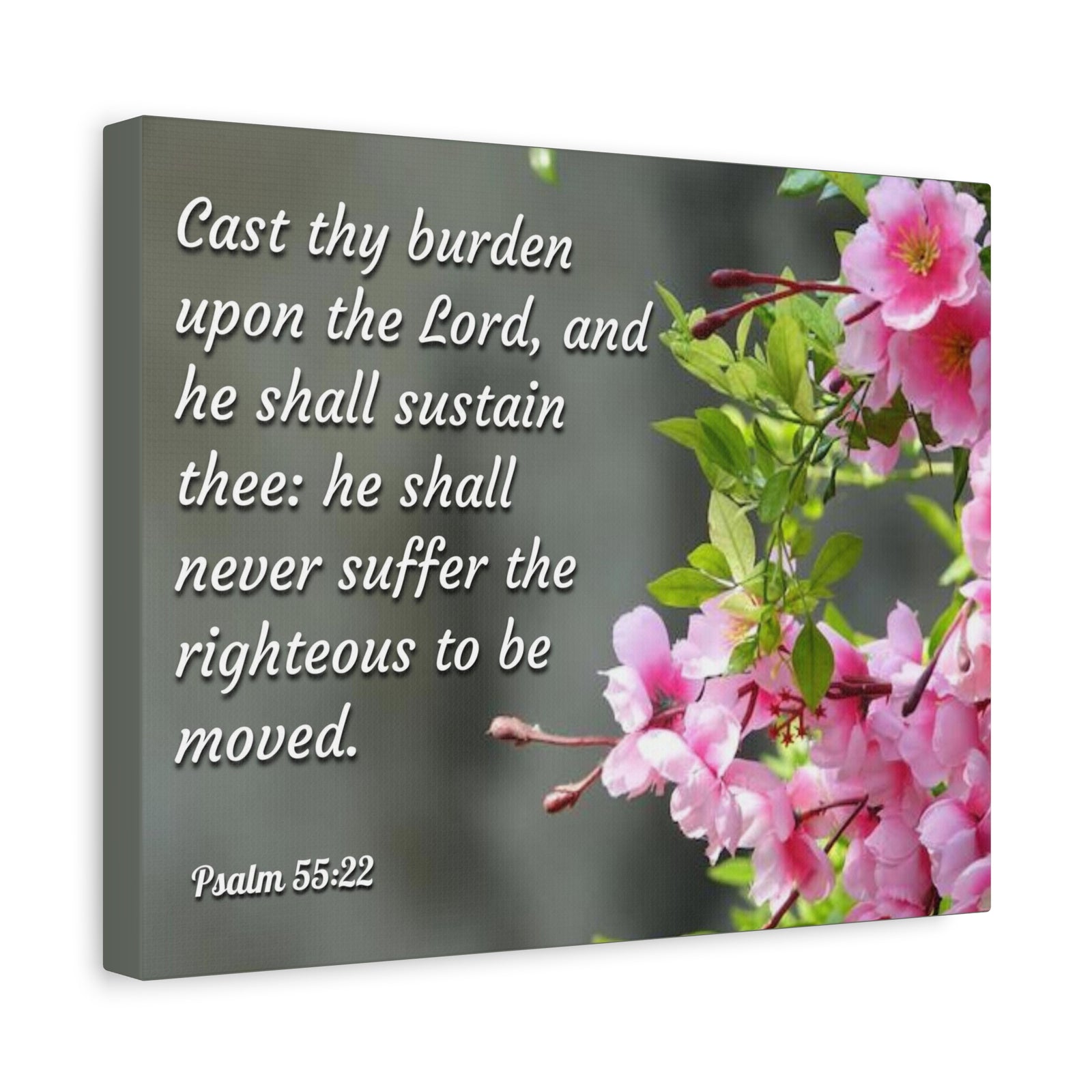 Scripture Canvas Upon The Lord Psalm 55:22 Christian Wall Art Bible Verse Print Ready to Hang-Express Your Love Gifts