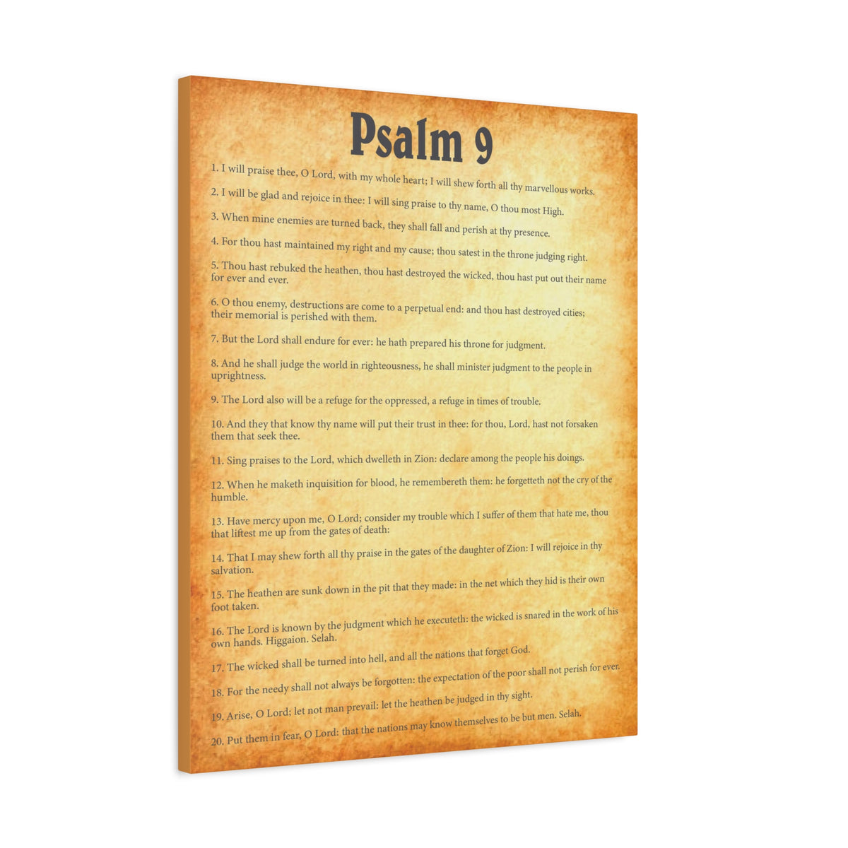 Scripture Walls Psalm 9 Gold Bible Chapter Canvas Christian Wall Art Ready to Hang-Express Your Love Gifts