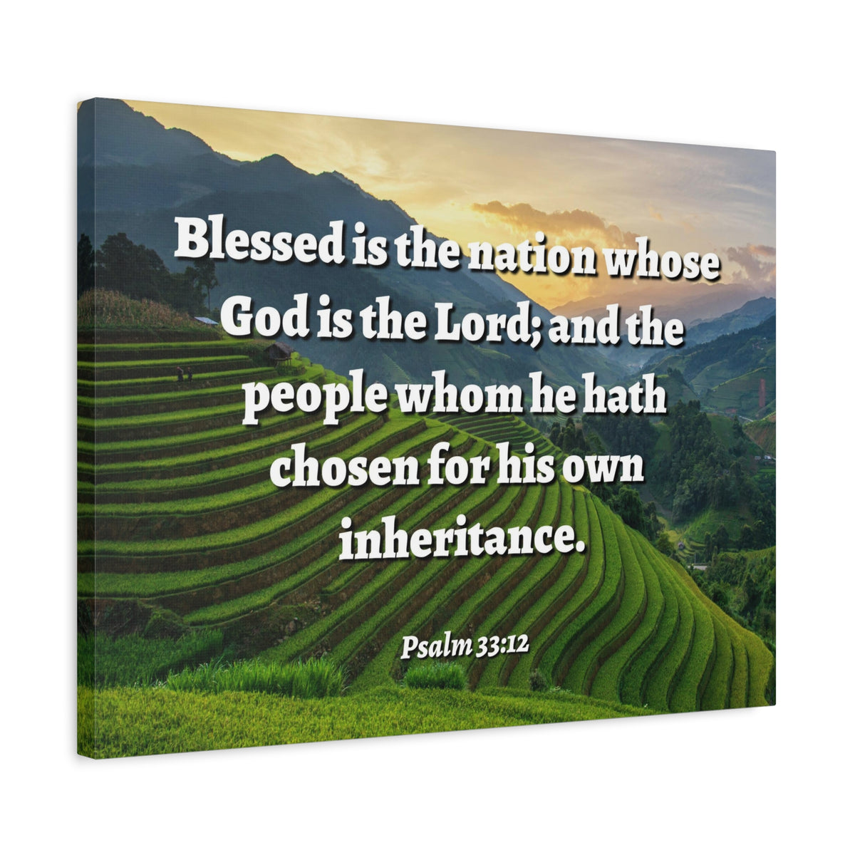 Scripture Walls Blessed Is The Nation Psalm 33:12 Bible Verse Canvas Christian Wall Art Ready to Hang-Express Your Love Gifts