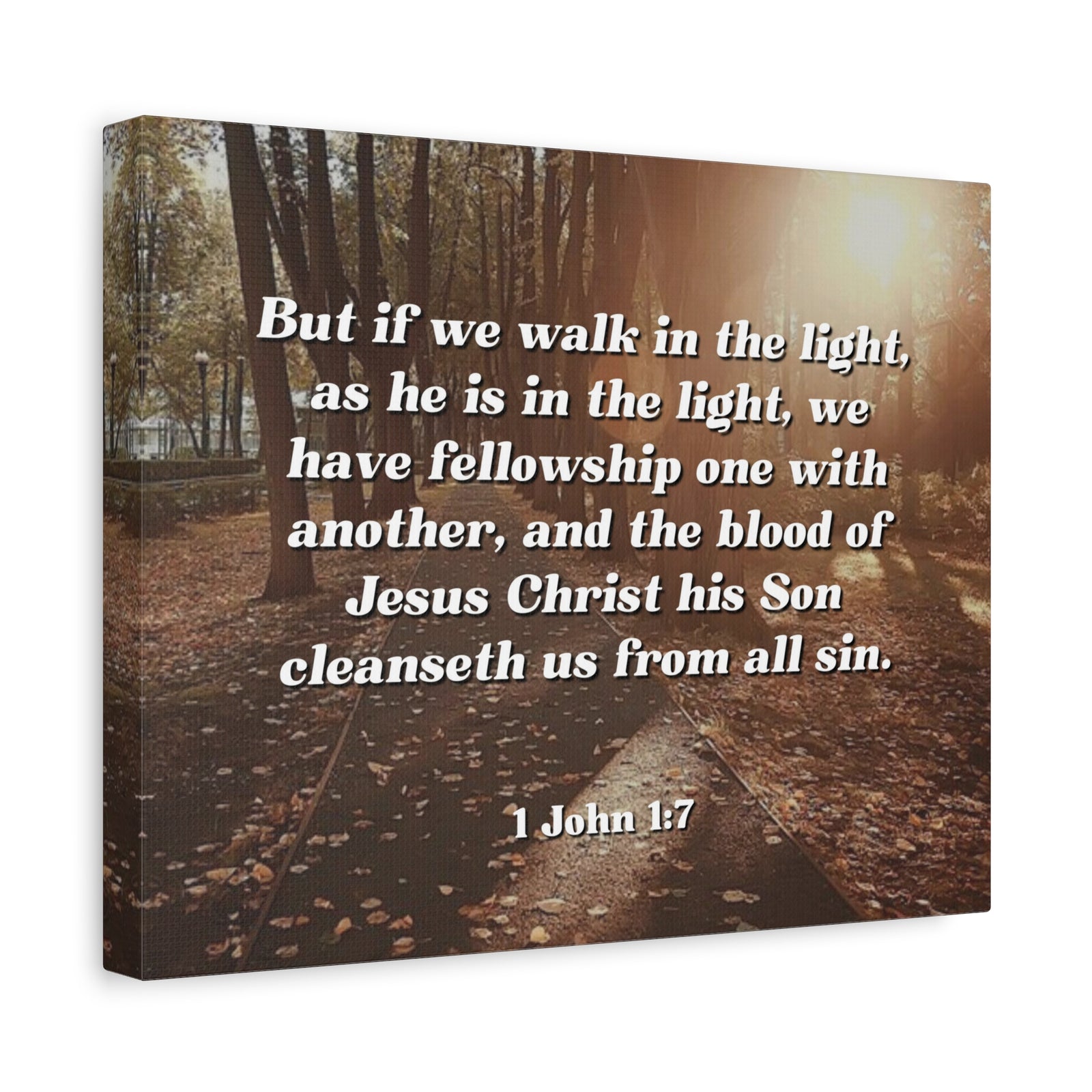 Scripture Canvas Cleanseth Us 1 John 1:7 Christian Wall Art Bible Verse Print Ready to Hang-Express Your Love Gifts