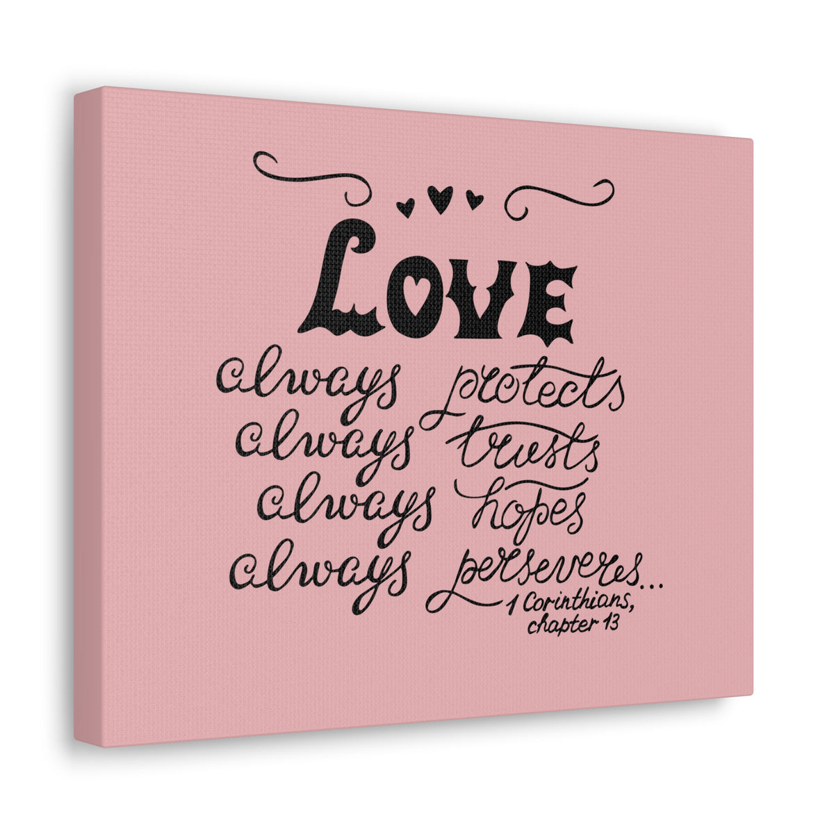 Scripture Canvas Love Always Protects 1 Corinthians Chapter 13 Christian Wall Art Bible Verse Print Ready To Hang-Express Your Love Gifts