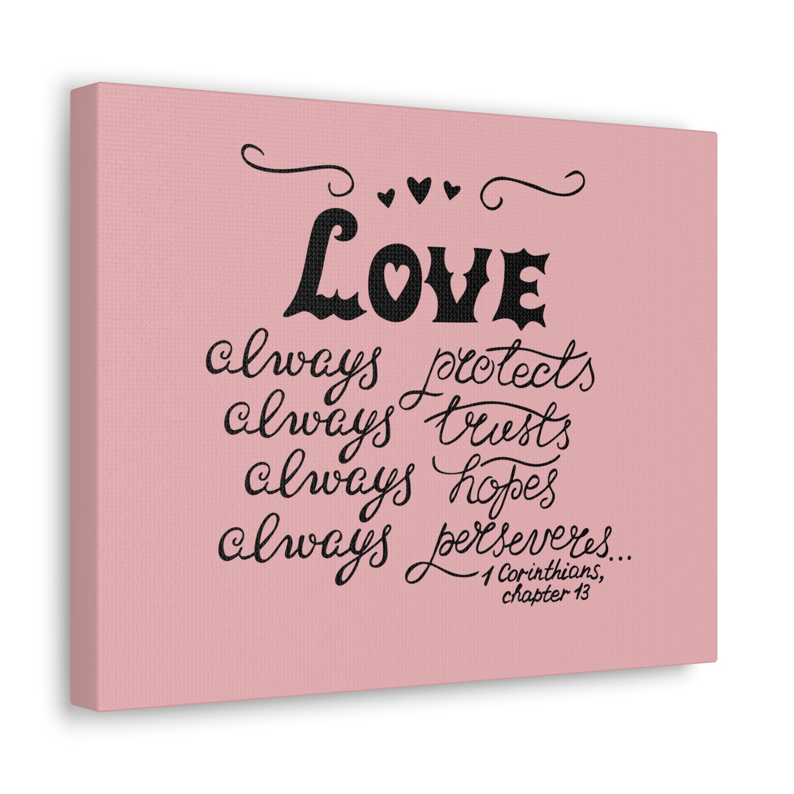 Scripture Canvas Love Always Protects 1 Corinthians Chapter 13 Christian Wall Art Bible Verse Print Ready To Hang-Express Your Love Gifts
