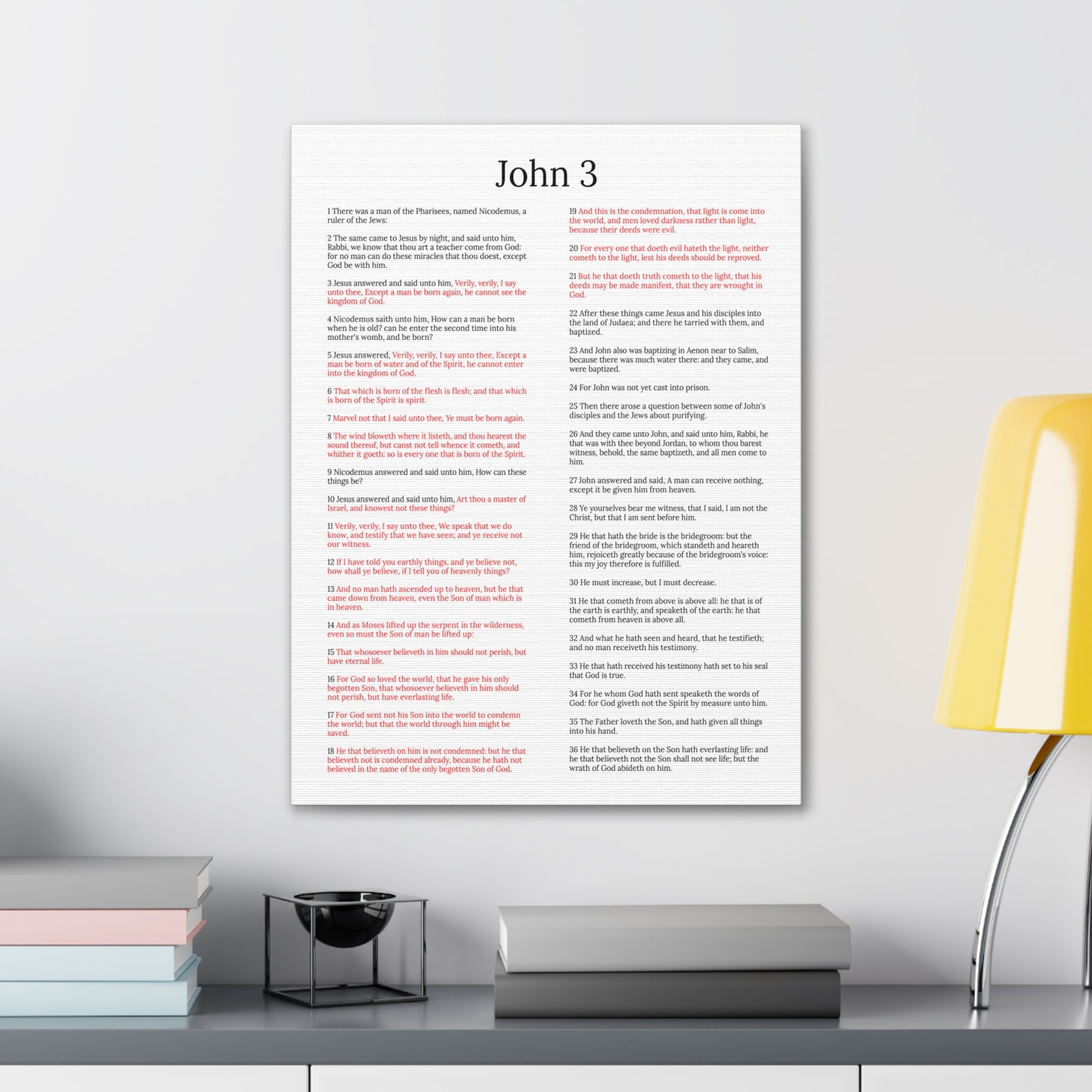 Scripture Walls John 3 Jesus and Nicodemus White Christian Wall Art Print Ready to Hang Unframed-Express Your Love Gifts