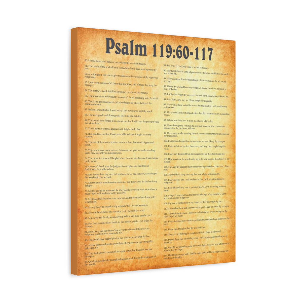 Scripture Walls Psalm 119:60-117 Gold Bible Verse Canvas Christian Wall Art Ready to Hang Unframed-Express Your Love Gifts