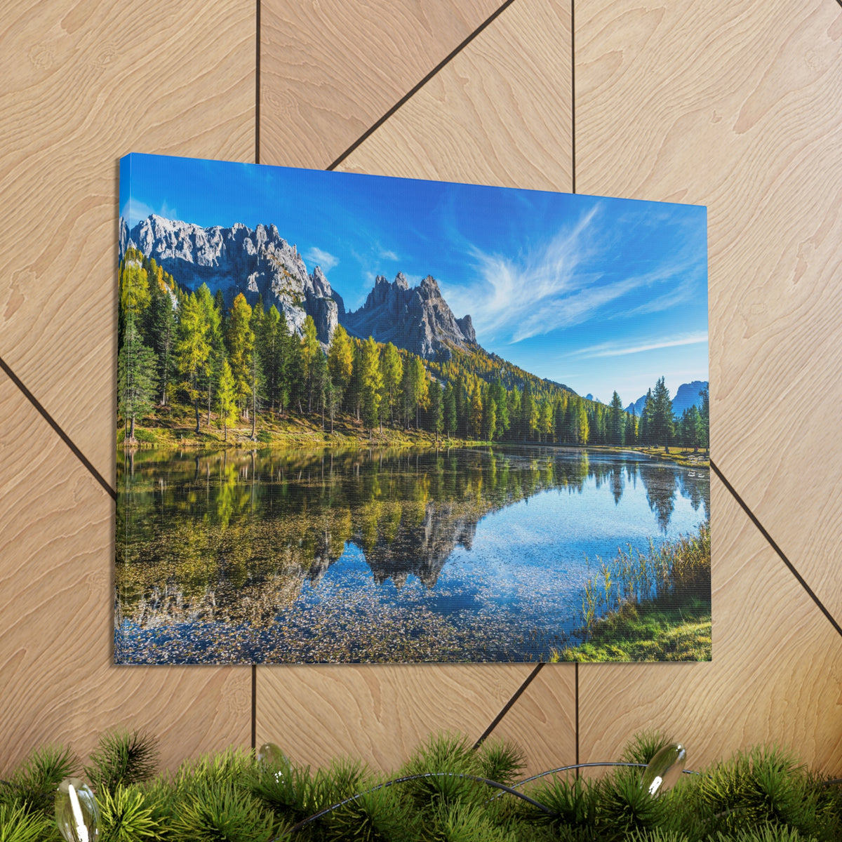 Valley Mountain Lake Nature Wilderness Photography Canvas Wall Art for Home Decor Ready-to-Hang-Express Your Love Gifts