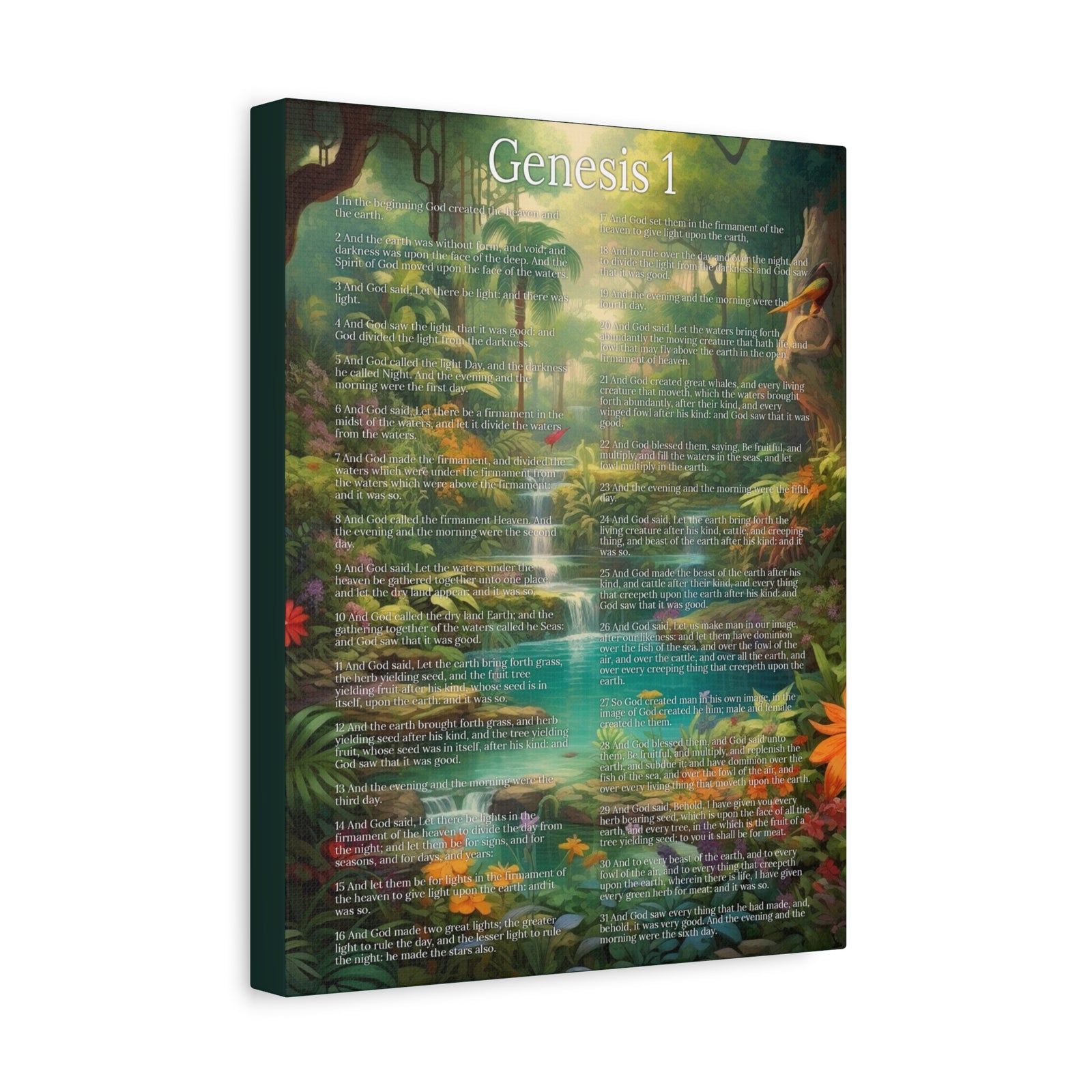 Scripture Walls Genesis 1 Chapter In the Beginning Christian Wall Art Print Ready to Hang Unframed-Express Your Love Gifts