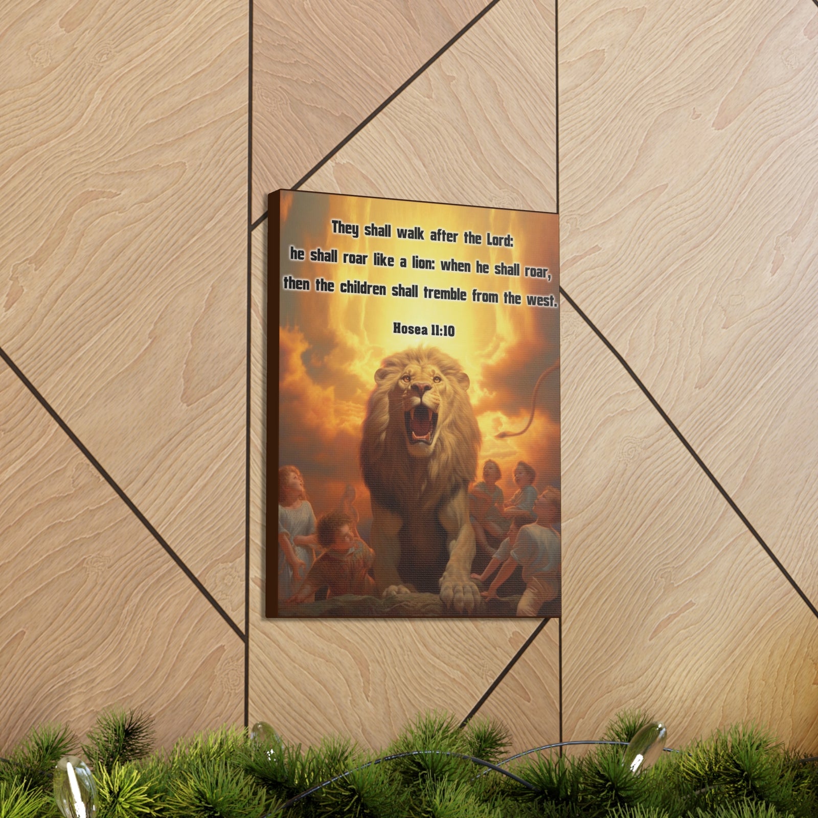 Scripture Walls They Shall Walk After the Lord Hosea 11:10 Christian Wall Art Print Ready to Hang Unframed-Express Your Love Gifts
