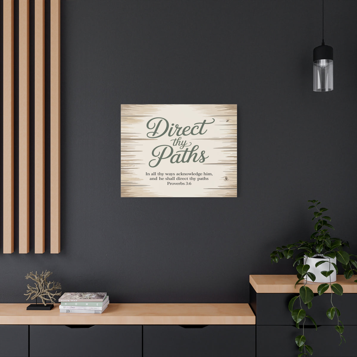 Scripture Canvas Direct Thy Paths Proverbs 3:6 Christian Wall Art Bible Verse Print Ready to Hang-Express Your Love Gifts