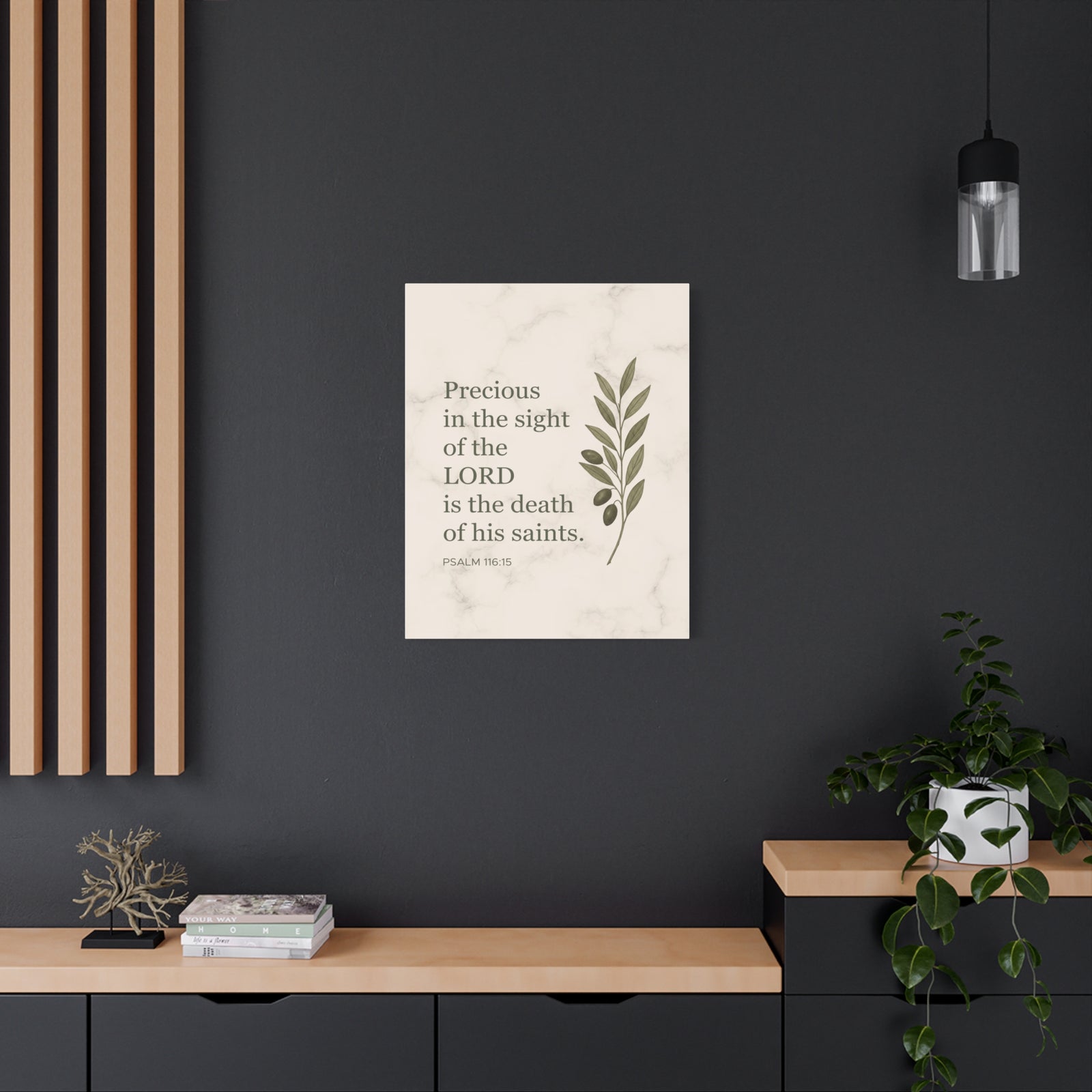 Scripture Canvas Precious in the Sight of the Lord Psalm 116:15 Christian Wall Art Bible Verse Print Ready to Hang-Express Your Love Gifts