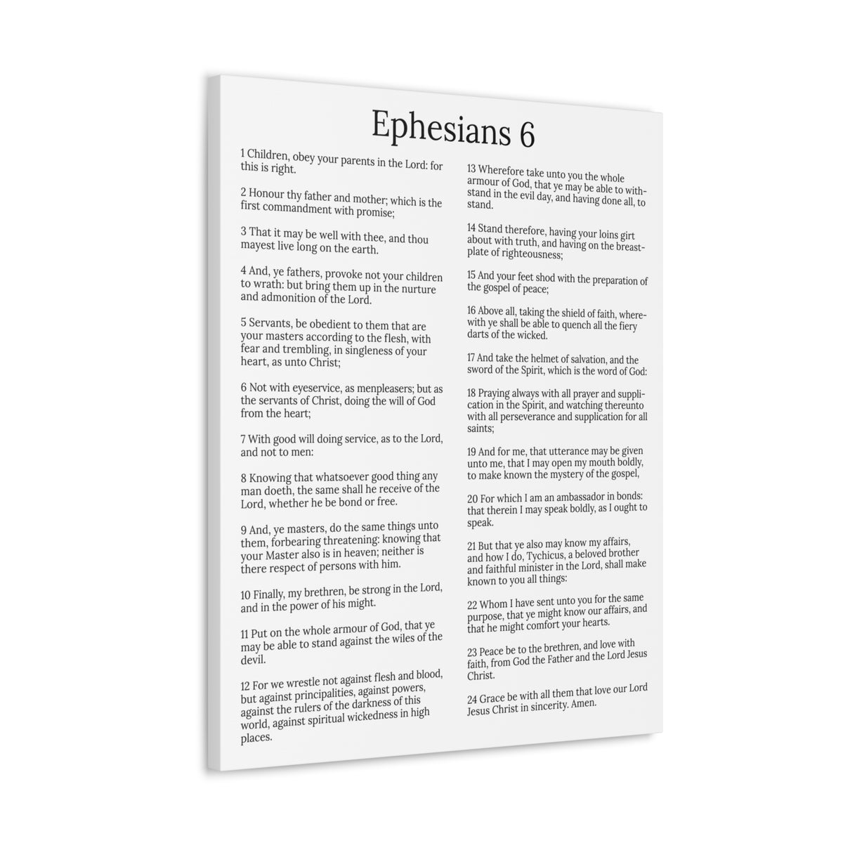 Scripture Walls Protection of the Believer Ephesians 6 Chapter White Christian Wall Art Print Ready to Hang Unframed-Express Your Love Gifts