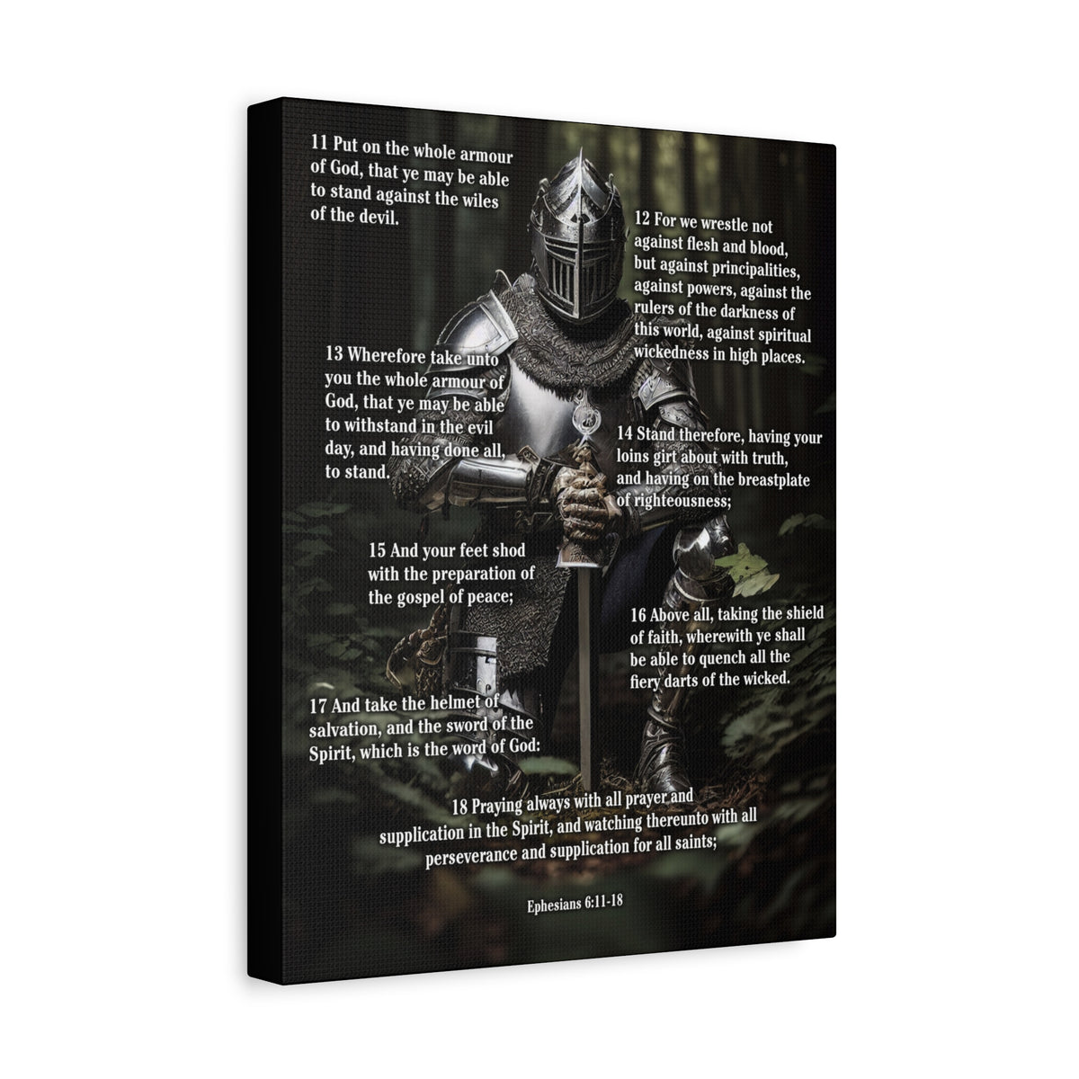 Scripture Walls Armor Of God Ephesians 6:11-18 Soldier Kneels Christian Wall Art Print Ready to Hang Unframed-Express Your Love Gifts