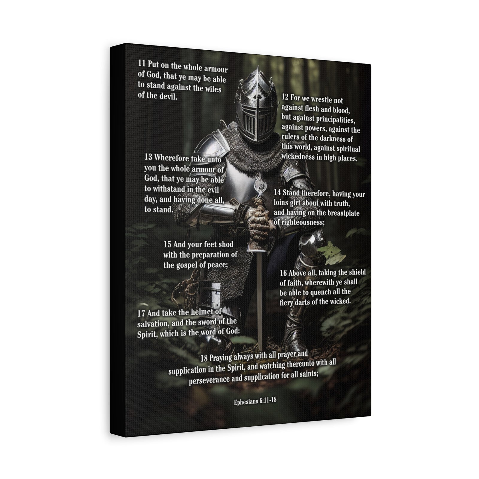 Scripture Walls Armor Of God Ephesians 6:11-18 Soldier Kneels Christian Wall Art Print Ready to Hang Unframed-Express Your Love Gifts