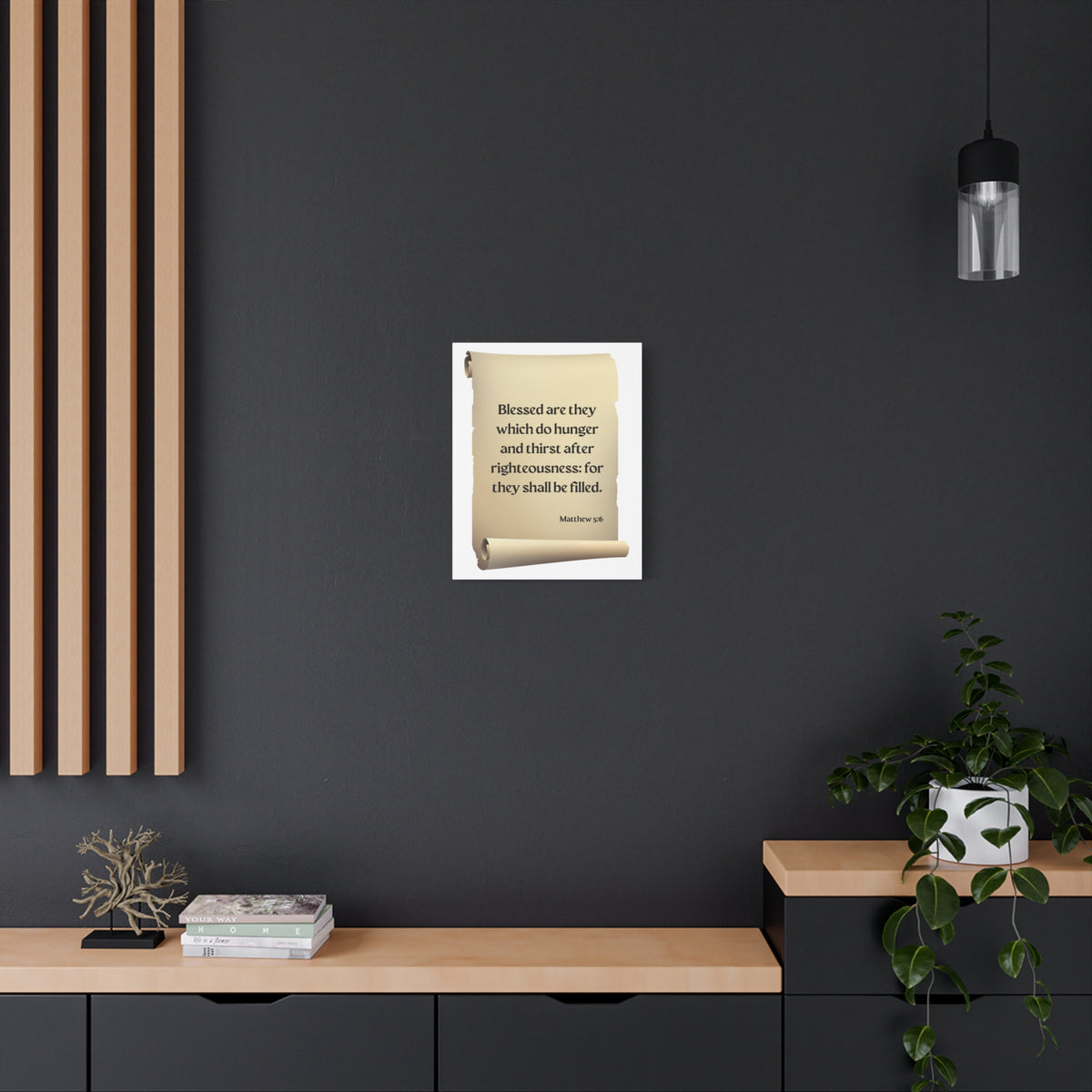 Scripture Walls Righteousness Matthew 5:6 Scroll Bible Verse Canvas Christian Wall Art Ready to Hang-Express Your Love Gifts