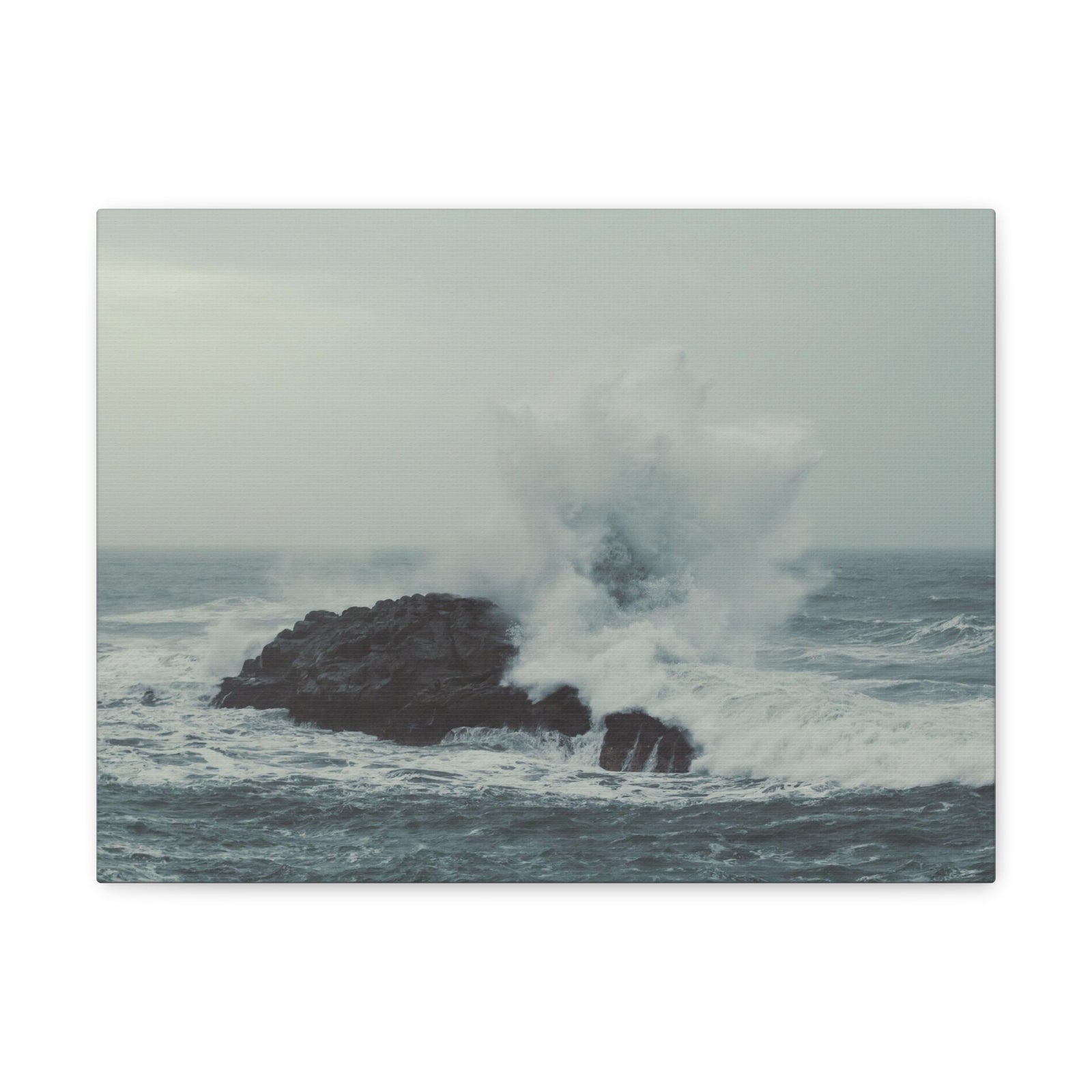 Splashing Water Rock Ocean Landscape Ocean Canvas Wall Art for Home Decor Ready-to-Hang-Express Your Love Gifts