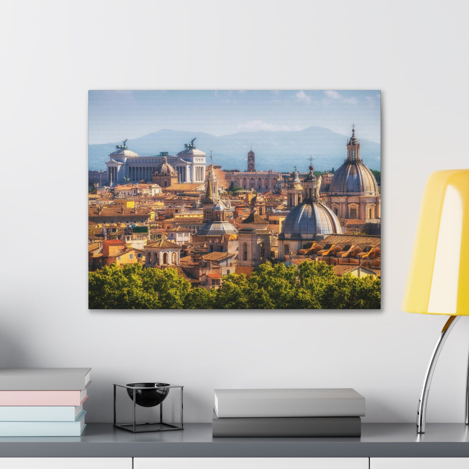 Rome Daytime Skyline Canvas Artwork High-Quality Breathtaking Stunning Cityscape for Home Decor Ready to Hang-Express Your Love Gifts