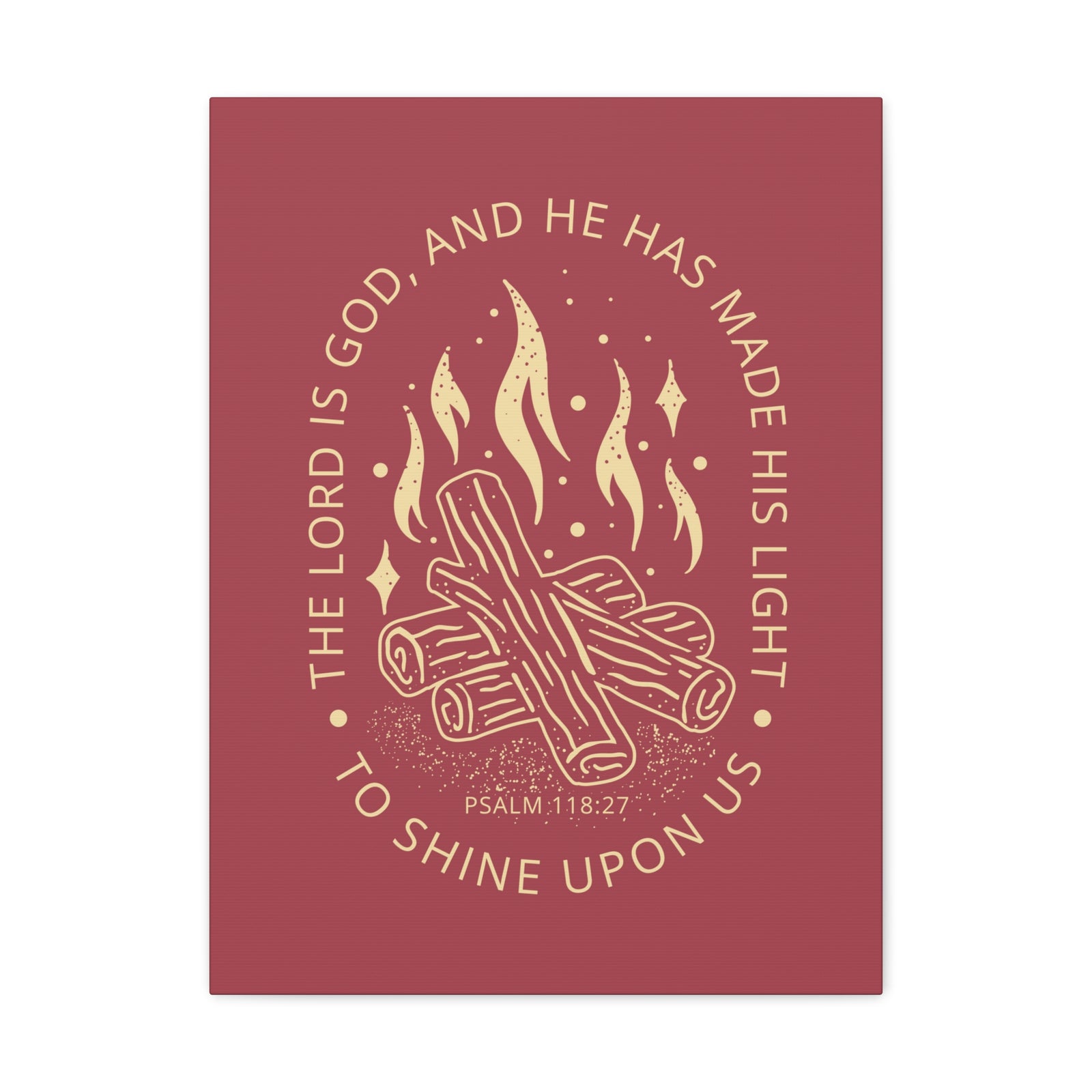 Scripture Canvas The Lord Is God Psalm 118:27 Christian Wall Art Bible Verse Print Ready To Hang-Express Your Love Gifts