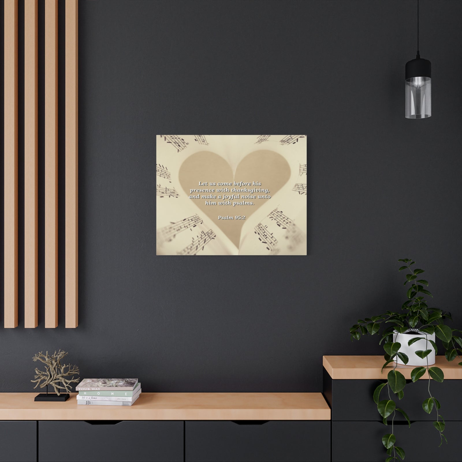 Scripture Canvas A Joyful Noise Psalm 95:2 Christian Wall Art Bible Verse Print Ready to Hang-Express Your Love Gifts