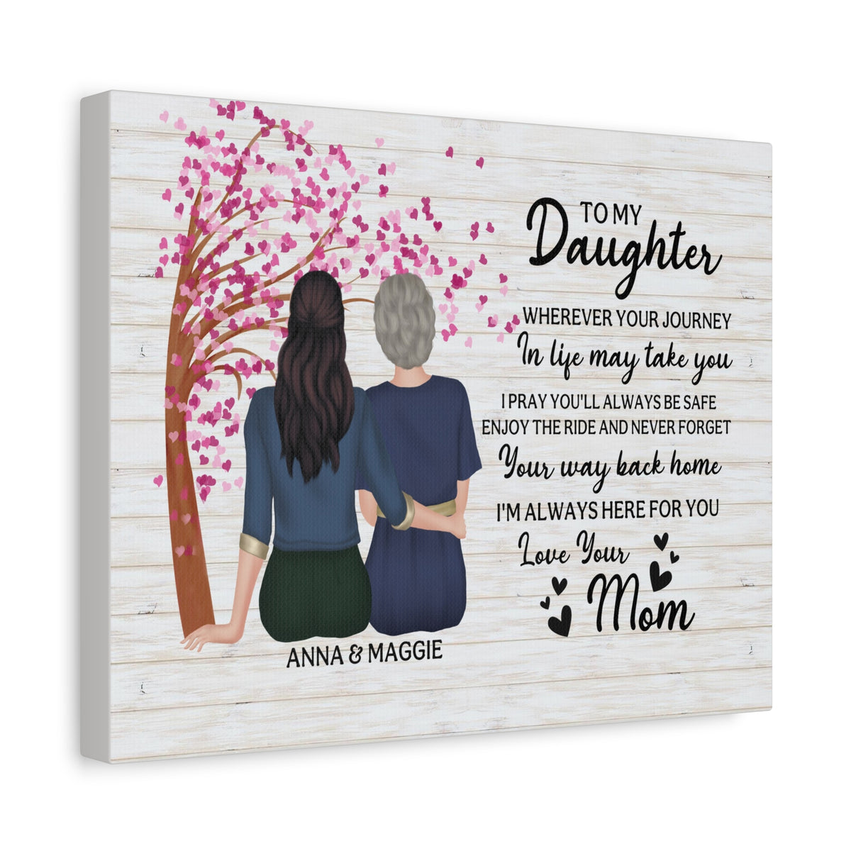 Personalized To My Daughter Canvas Wall Art – Mother &amp; Daughter Quote-Express Your Love Gifts